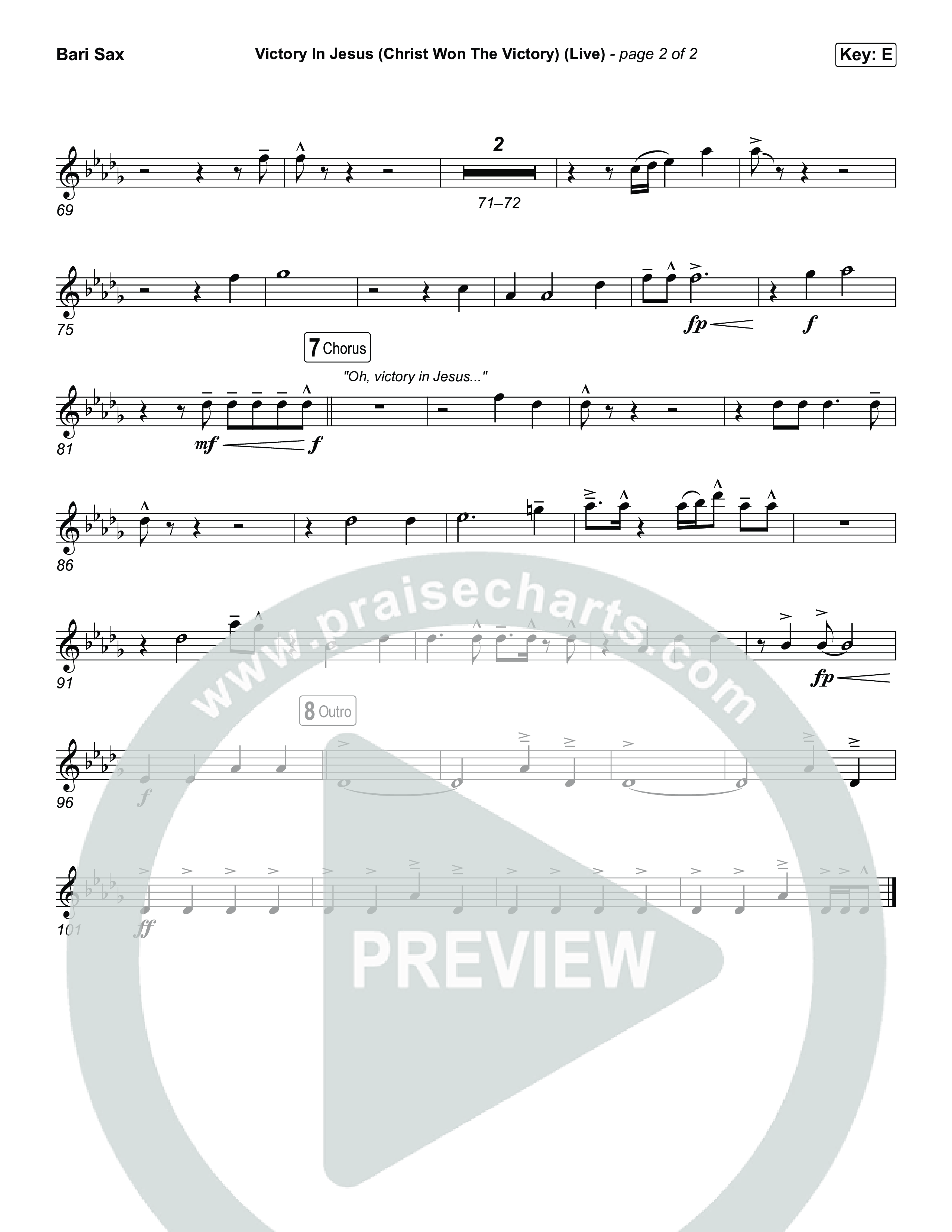 Victory In Jesus (Christ Won The Victory) (Sing It Now) Bari Sax (Keith & Kristyn Getty / Matt Boswell / Arr. Luke Gambill)