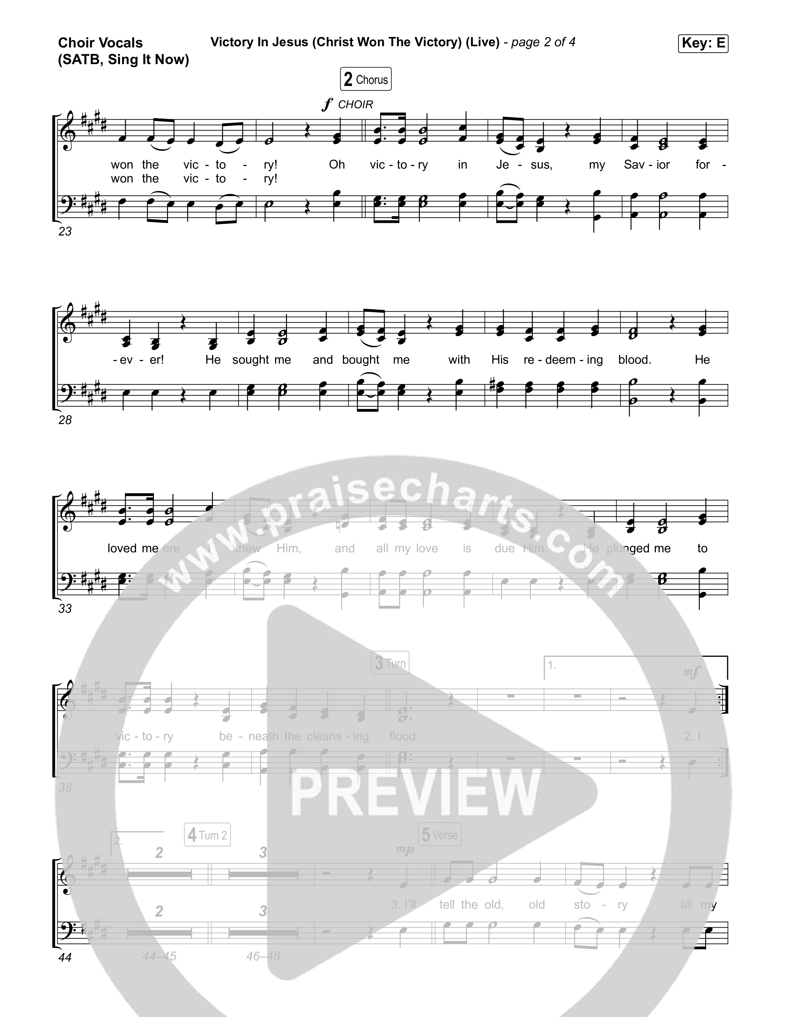 Victory In Jesus (Christ Won The Victory) (Sing It Now) Choir Sheet (SATB) (Keith & Kristyn Getty / Matt Boswell / Arr. Luke Gambill)