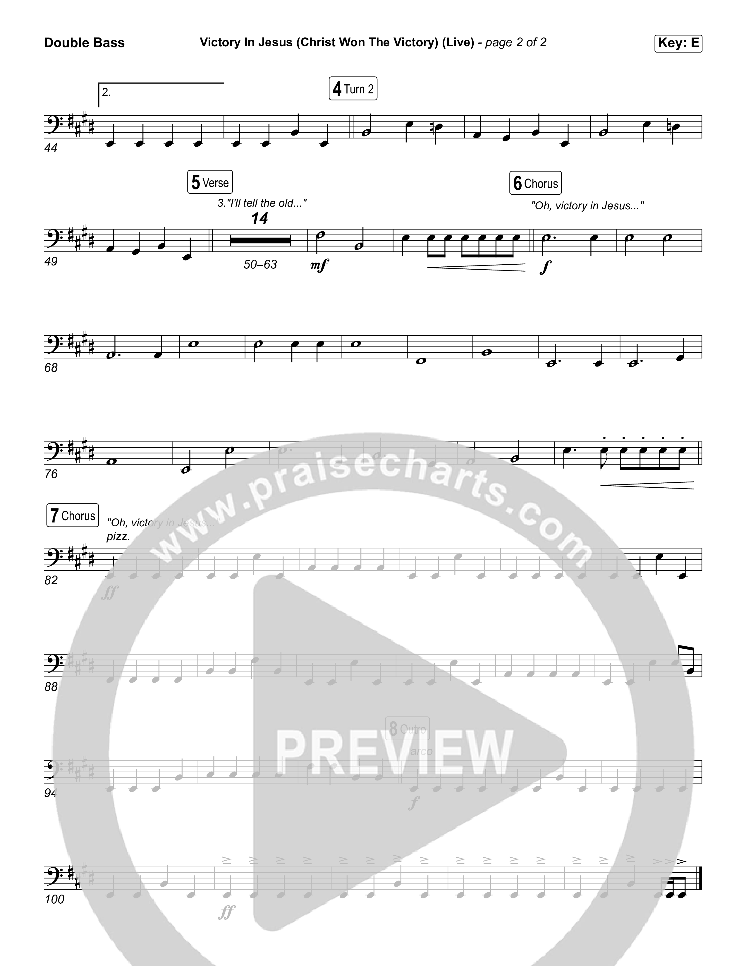 Victory In Jesus (Christ Won The Victory) (Sing It Now) Double Bass (Keith & Kristyn Getty / Matt Boswell / Arr. Luke Gambill)