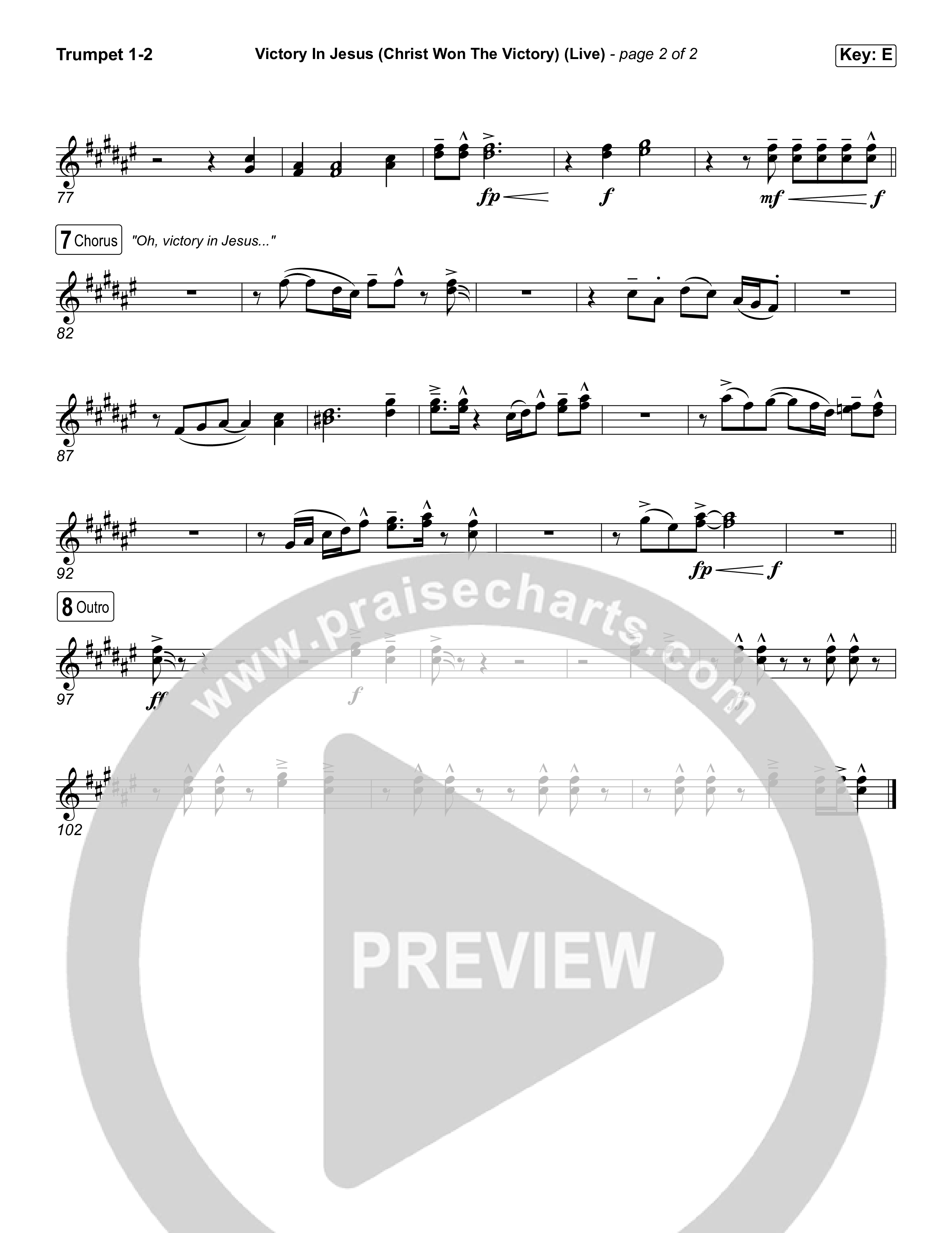 Victory In Jesus (Christ Won The Victory) (Sing It Now) Trumpet 1,2 (Keith & Kristyn Getty / Matt Boswell / Arr. Luke Gambill)