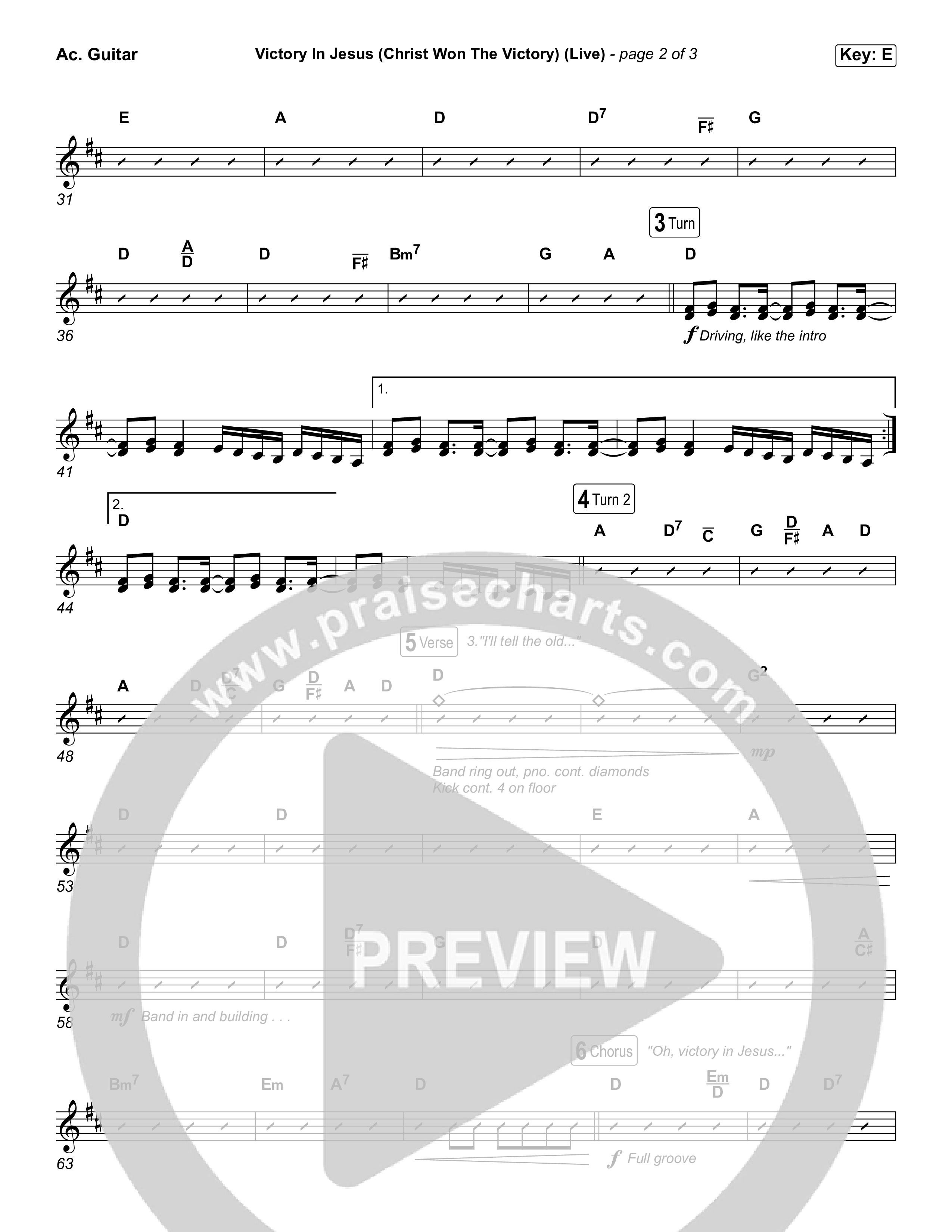 Victory In Jesus (Christ Won The Victory) (Worship Choir/SAB) Acoustic Guitar (Keith & Kristyn Getty / Matt Boswell / Arr. Luke Gambill)