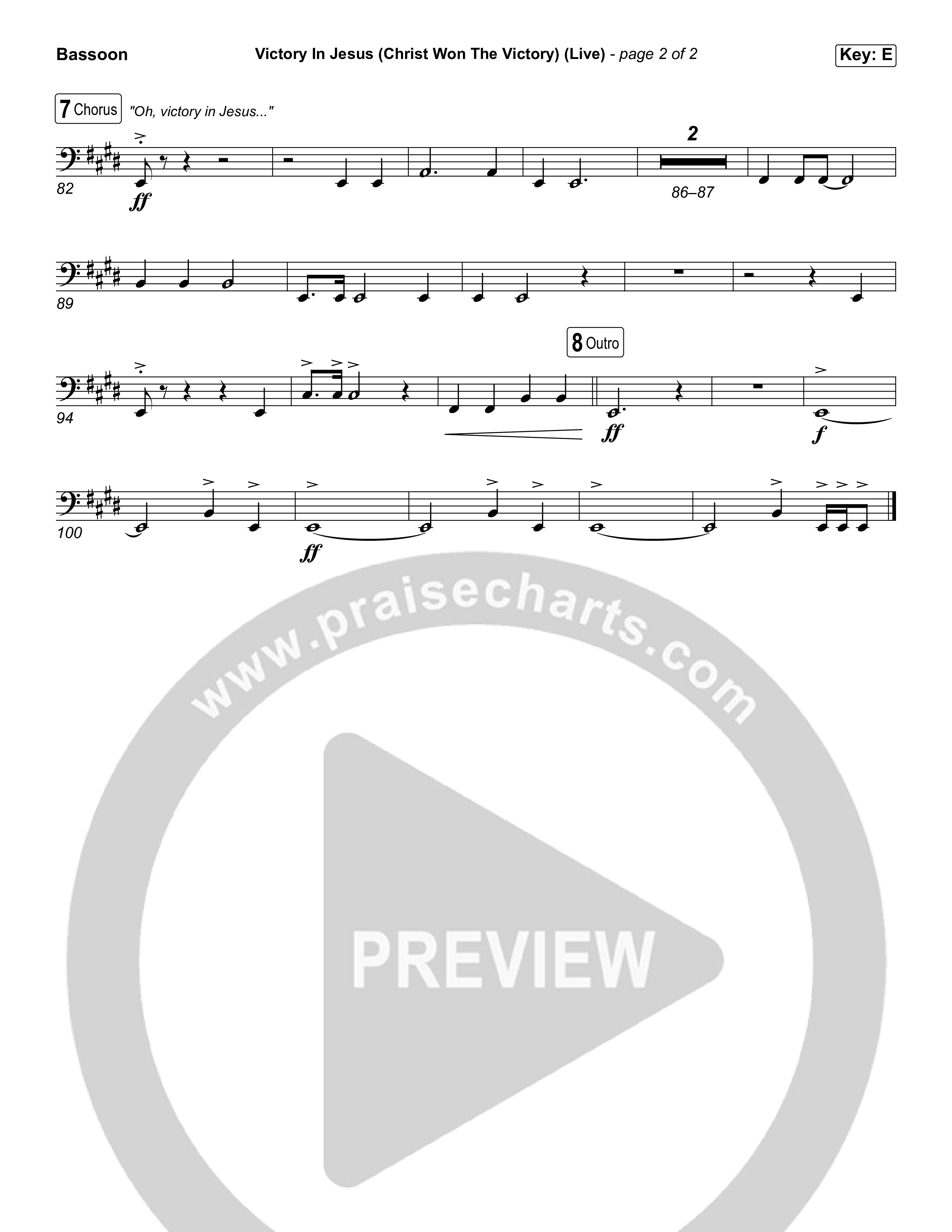 Victory In Jesus (Christ Won The Victory) (Worship Choir/SAB) Bassoon (Keith & Kristyn Getty / Matt Boswell / Arr. Luke Gambill)