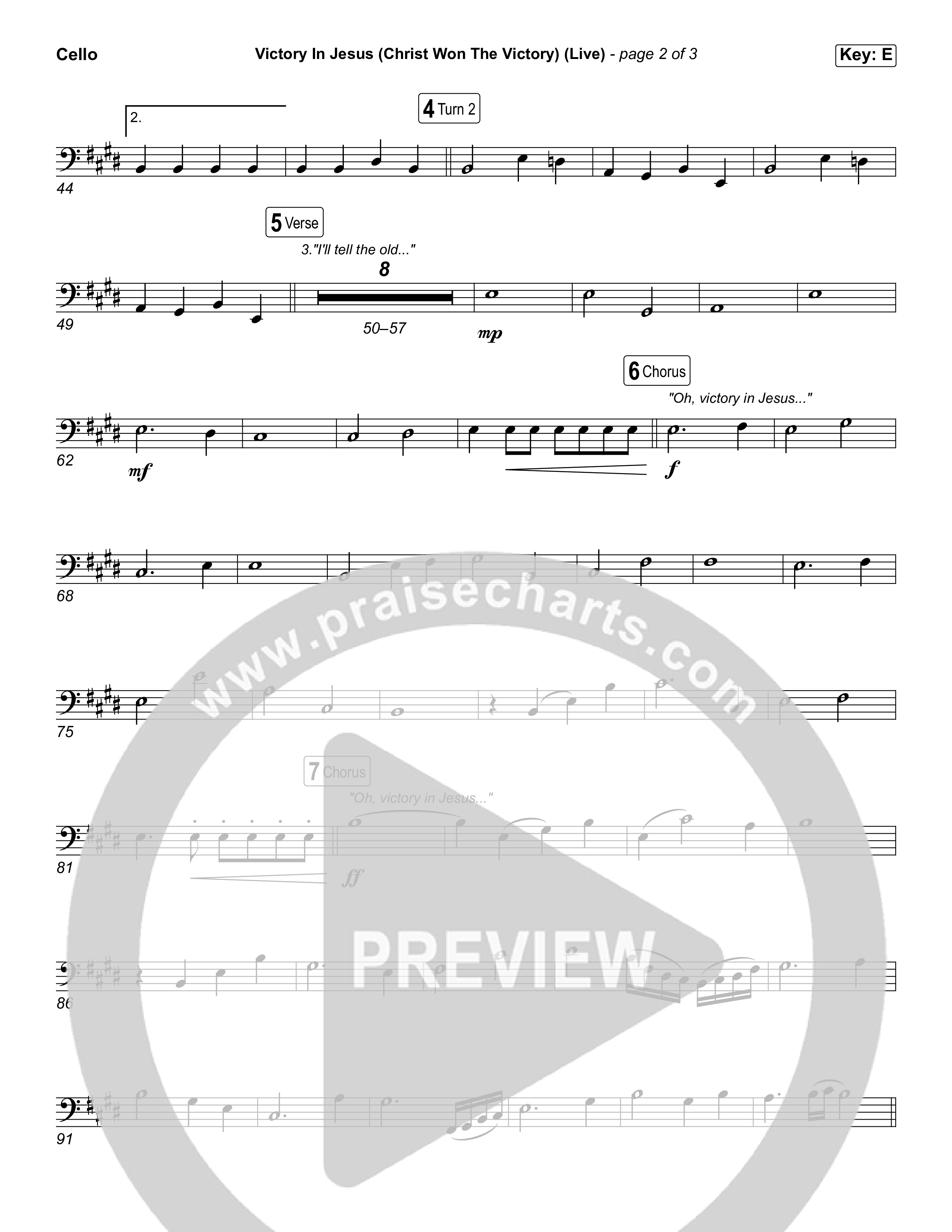 Victory In Jesus (Christ Won The Victory) (Worship Choir/SAB) Cello (Keith & Kristyn Getty / Matt Boswell / Arr. Luke Gambill)