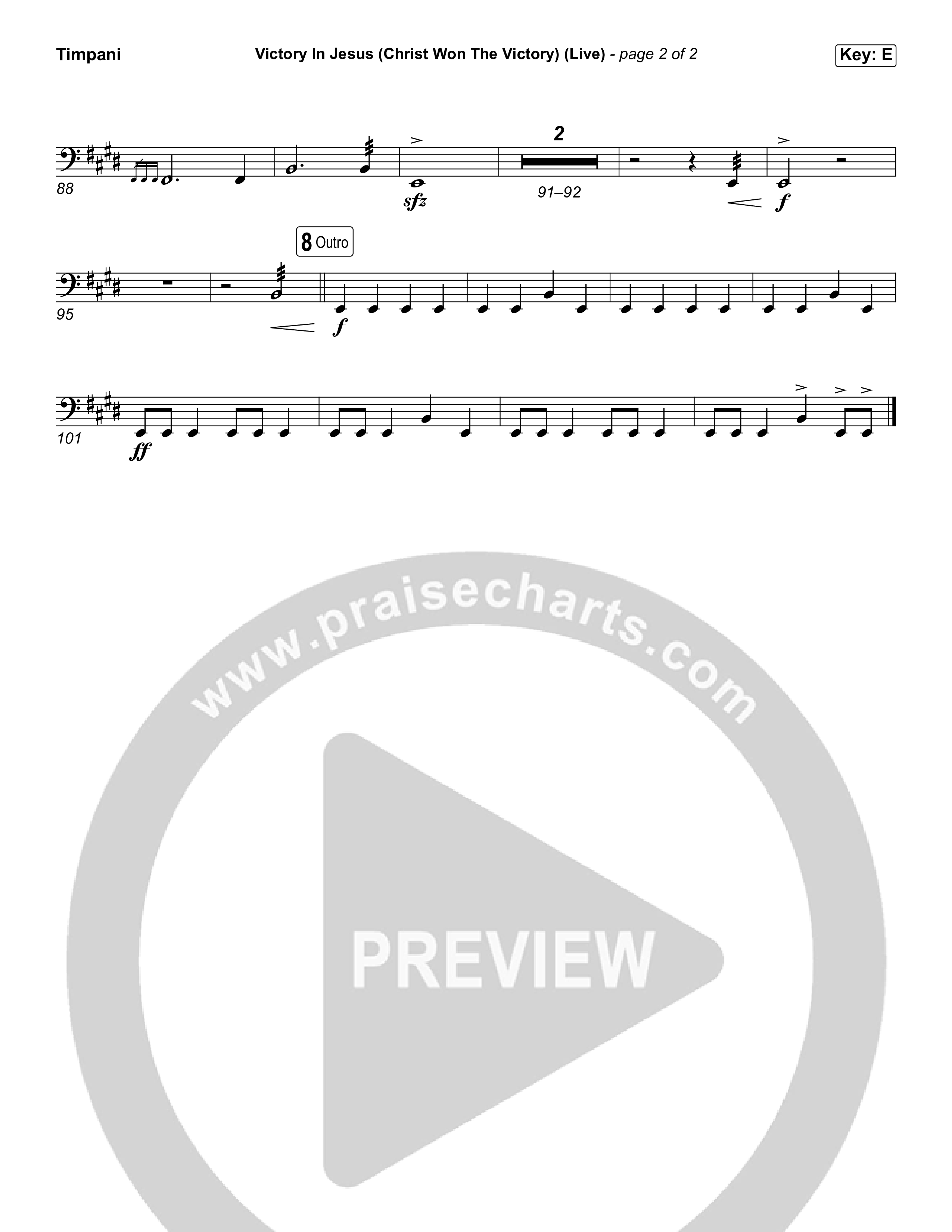 Victory In Jesus (Christ Won The Victory) (Worship Choir/SAB) Timpani (Keith & Kristyn Getty / Matt Boswell / Arr. Luke Gambill)