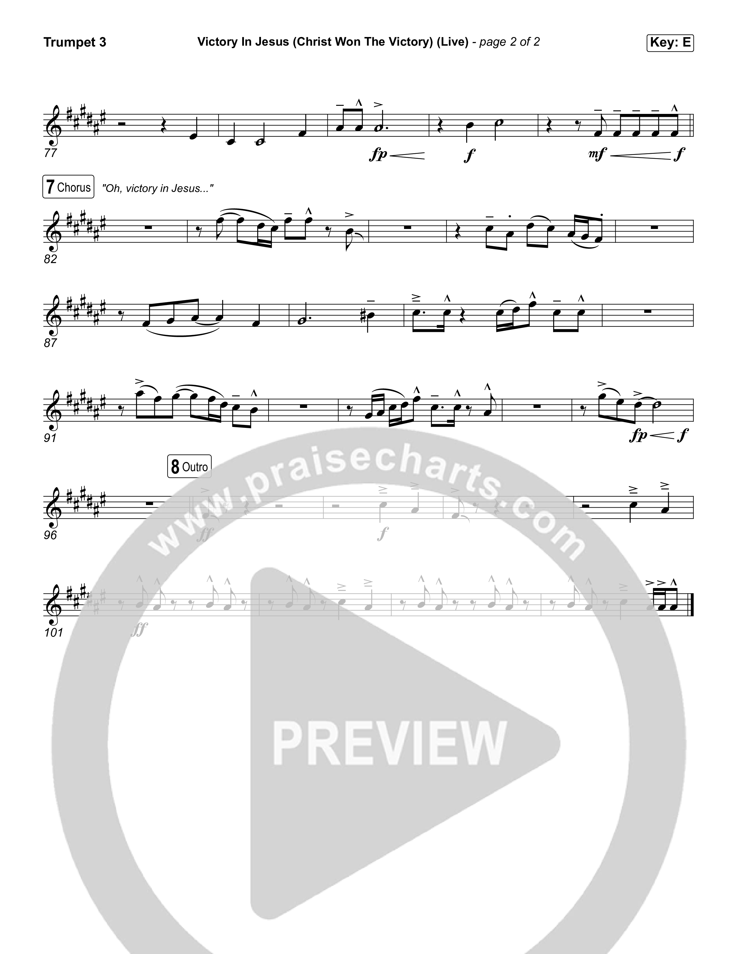 Victory In Jesus (Christ Won The Victory) (Worship Choir/SAB) Trumpet 3 (Keith & Kristyn Getty / Matt Boswell / Arr. Luke Gambill)