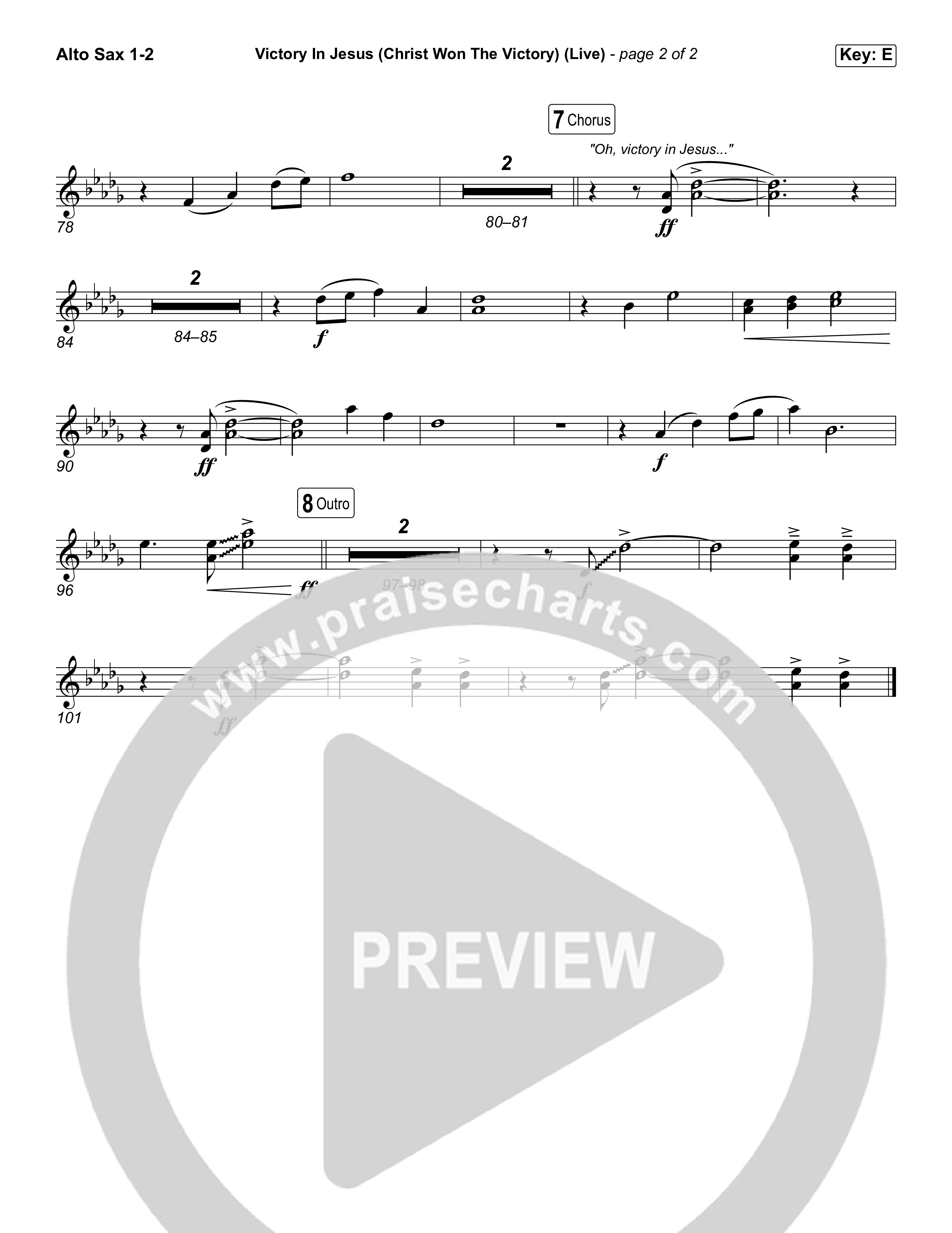 Victory In Jesus (Christ Won The Victory) (Unison/2-Part) Alto Sax 1/2 (Keith & Kristyn Getty / Matt Boswell / Arr. Luke Gambill)