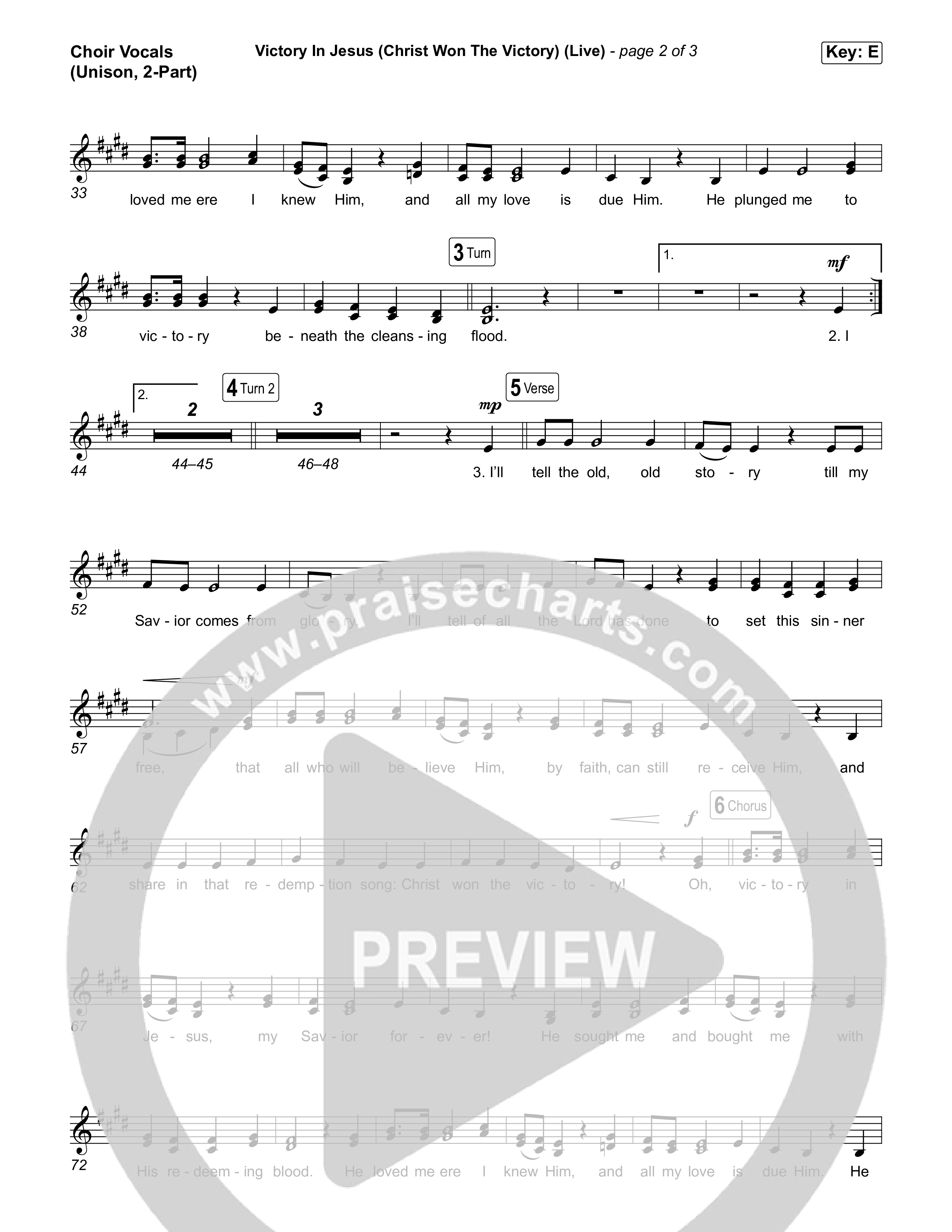 Victory In Jesus (Christ Won The Victory) (Unison/2-Part) Choir Vocals (Uni/2-Part) (Keith & Kristyn Getty / Matt Boswell / Arr. Luke Gambill)
