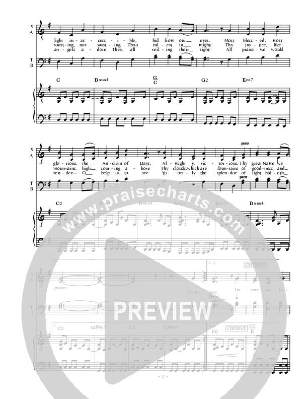 Immortal Invisible (God Only Wise) Piano/Vocal (SATB) (Scott Wesley Brown)