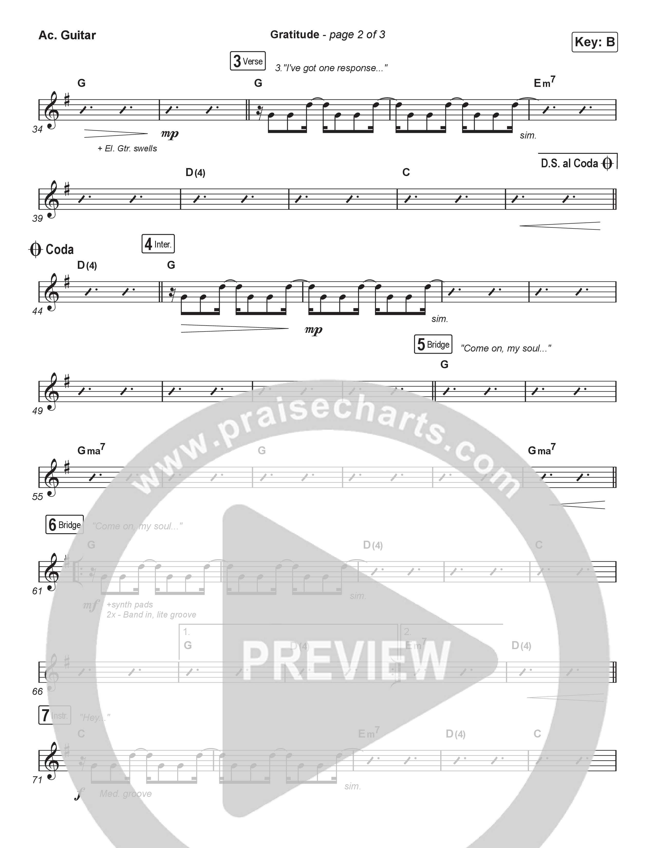 Gratitude (Choral Anthem SATB) Acoustic Guitar (Brandon Lake / Arr. Luke Gambill)