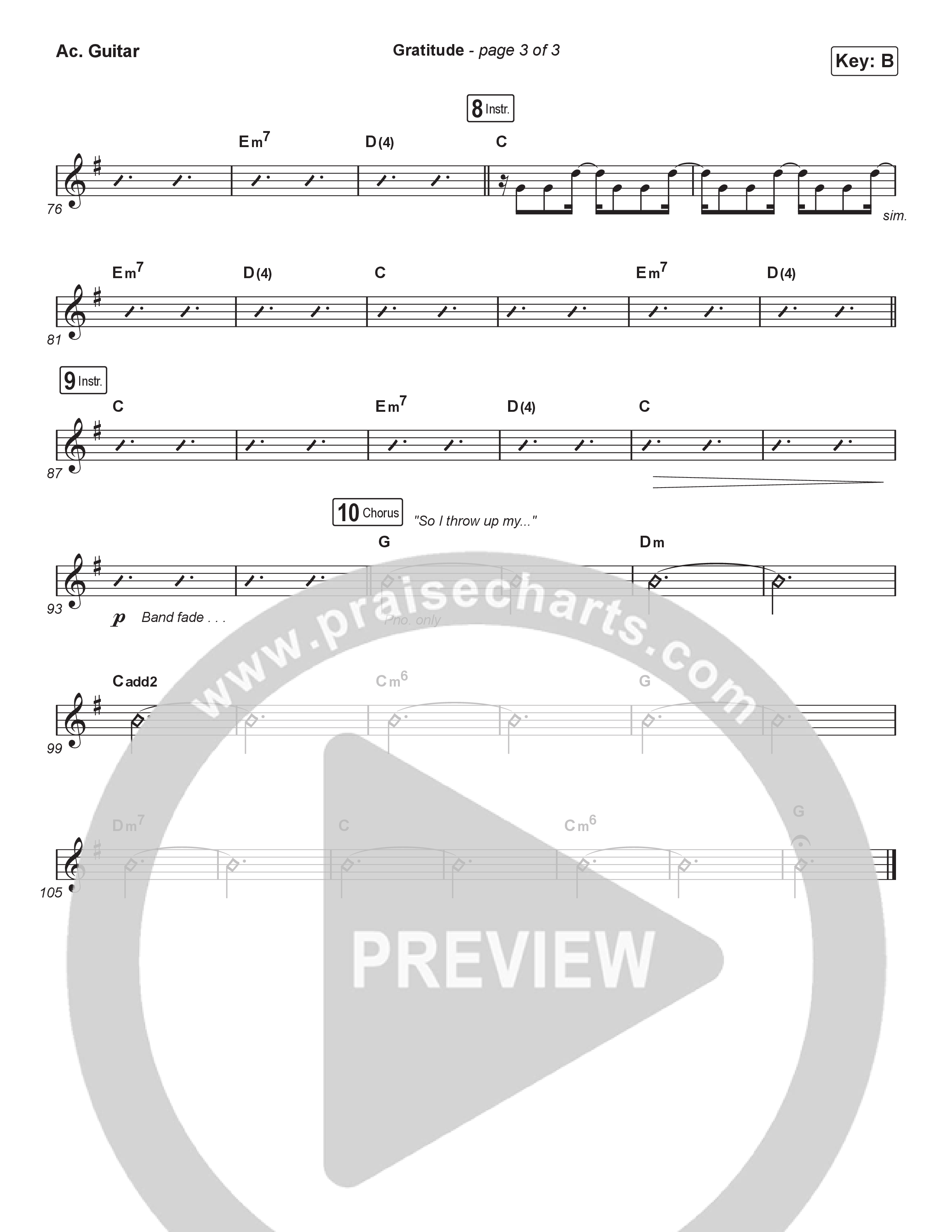 Gratitude (Choral Anthem SATB) Acoustic Guitar (Brandon Lake / Arr. Luke Gambill)