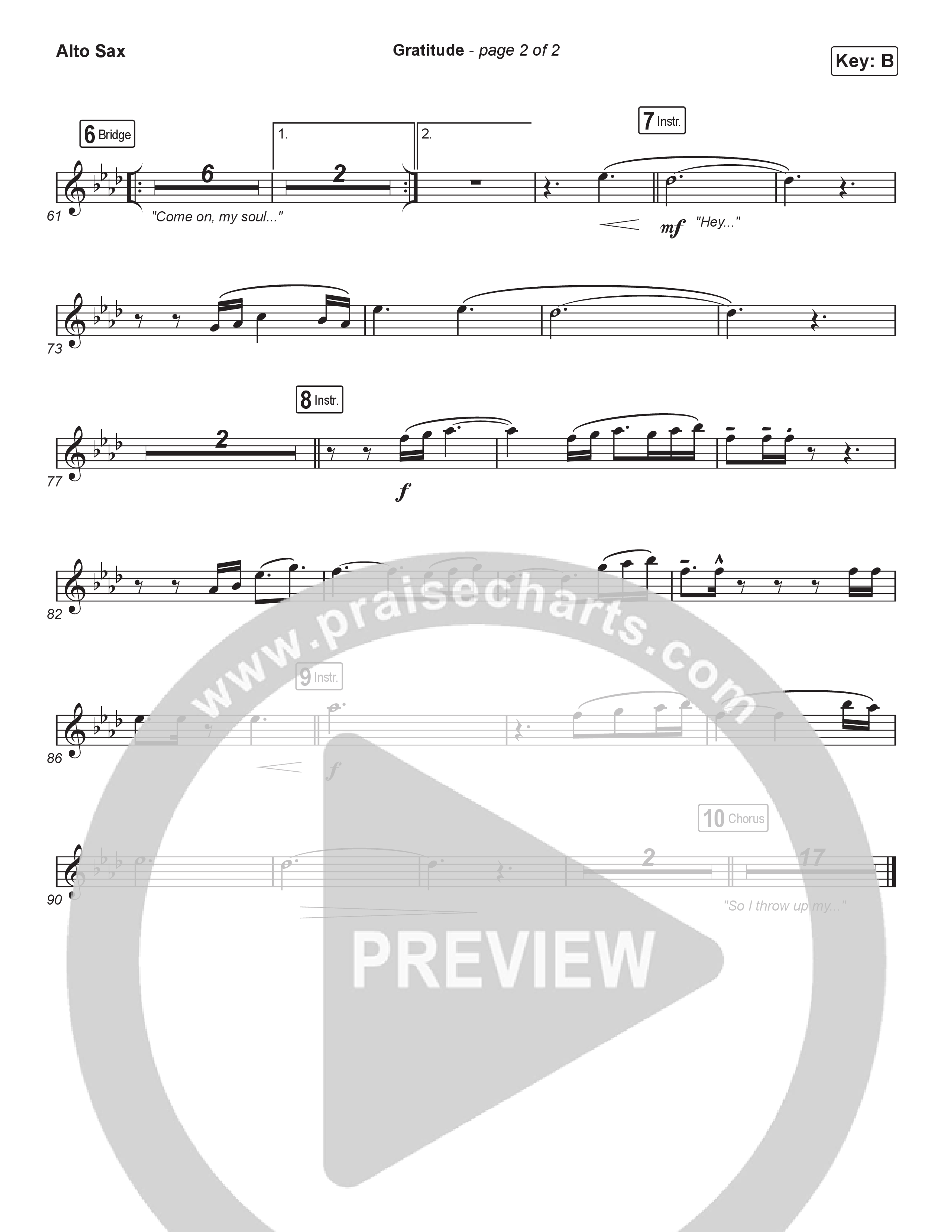 Gratitude (Choral Anthem SATB) Sax Pack (Brandon Lake / Arr. Luke Gambill)
