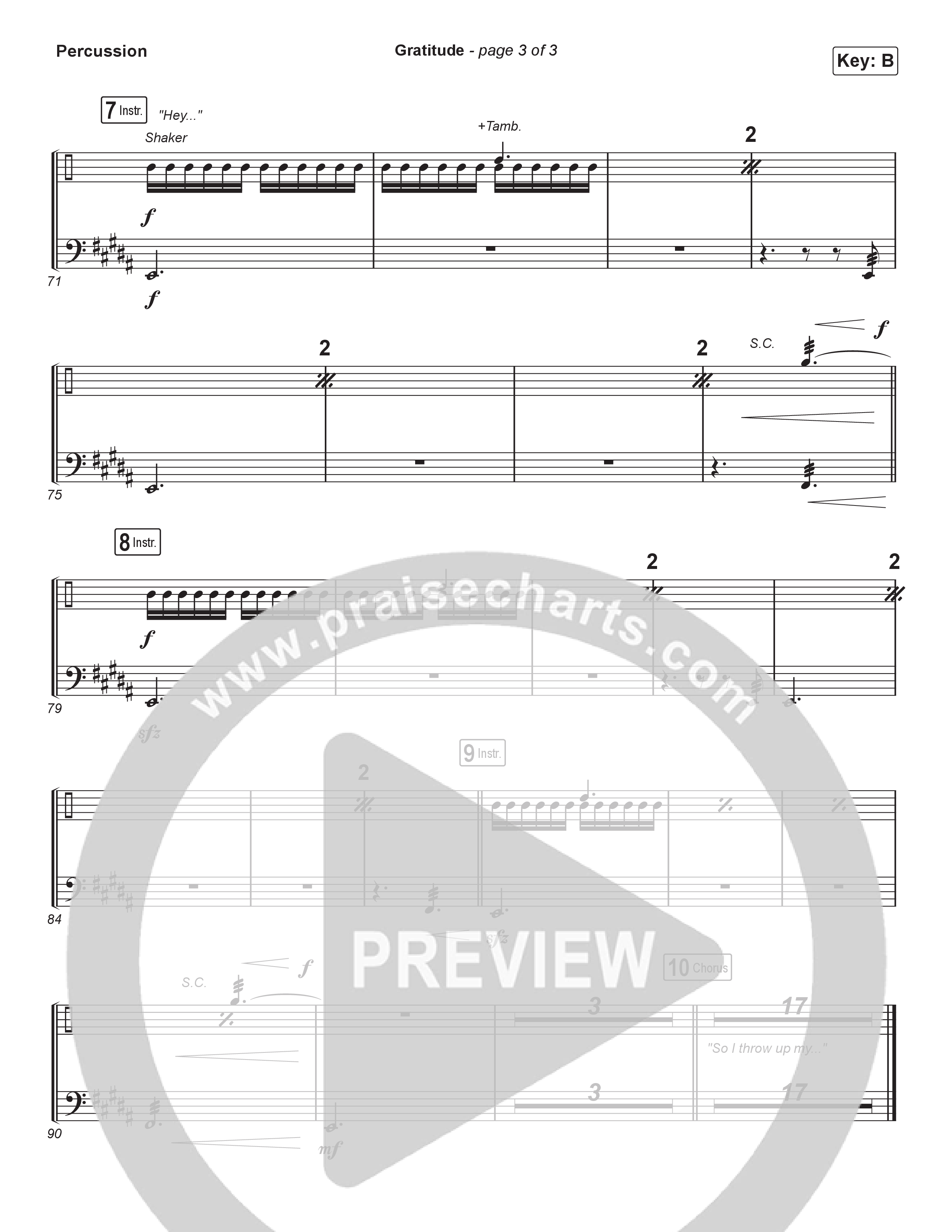 Gratitude (Choral Anthem SATB) Percussion (Brandon Lake / Arr. Luke Gambill)