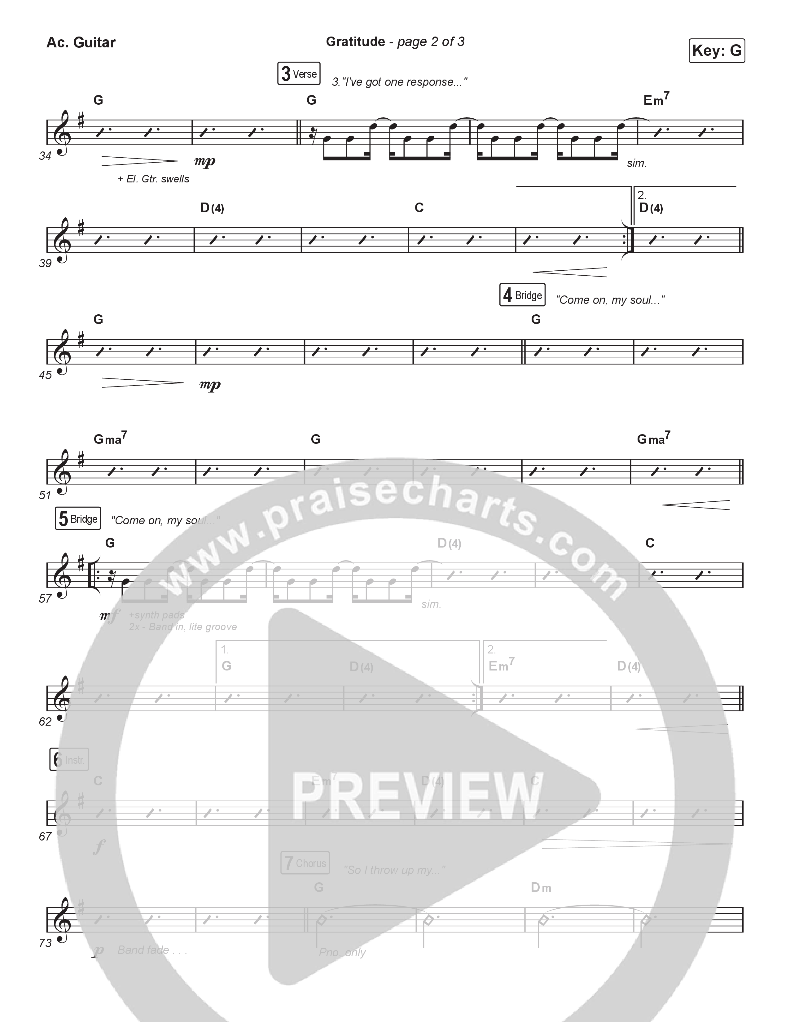 Gratitude (Sing It Now) Acoustic Guitar (Brandon Lake / Arr. Luke Gambill)