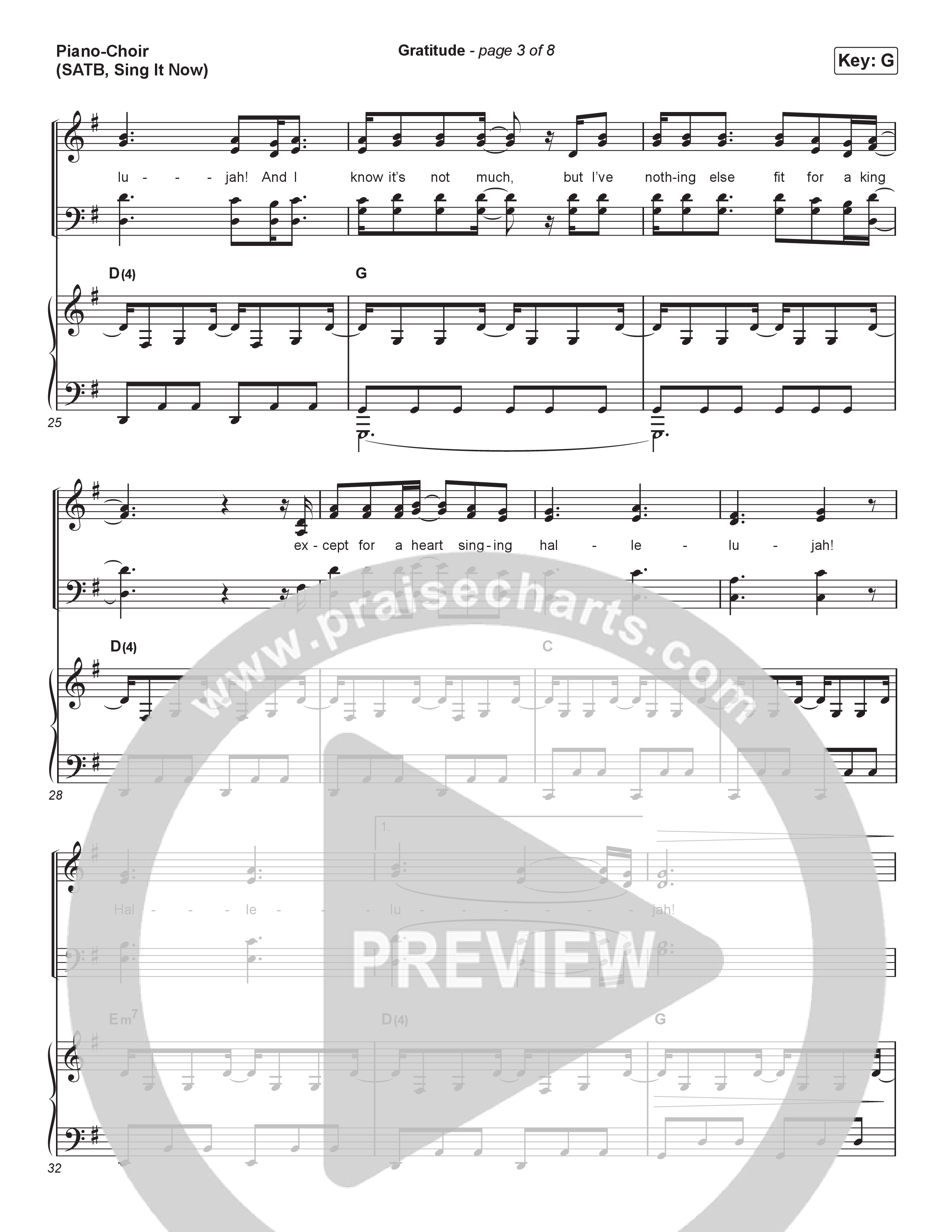 Gratitude (Sing It Now) Piano/Choir (SATB) (Brandon Lake / Arr. Luke Gambill)