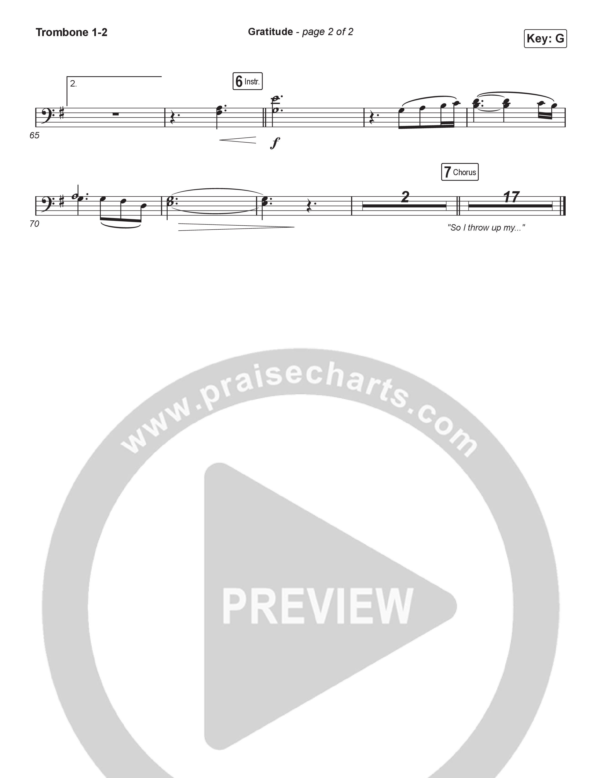 Gratitude (Sing It Now) Trombone 1/2 (Brandon Lake / Arr. Luke Gambill)