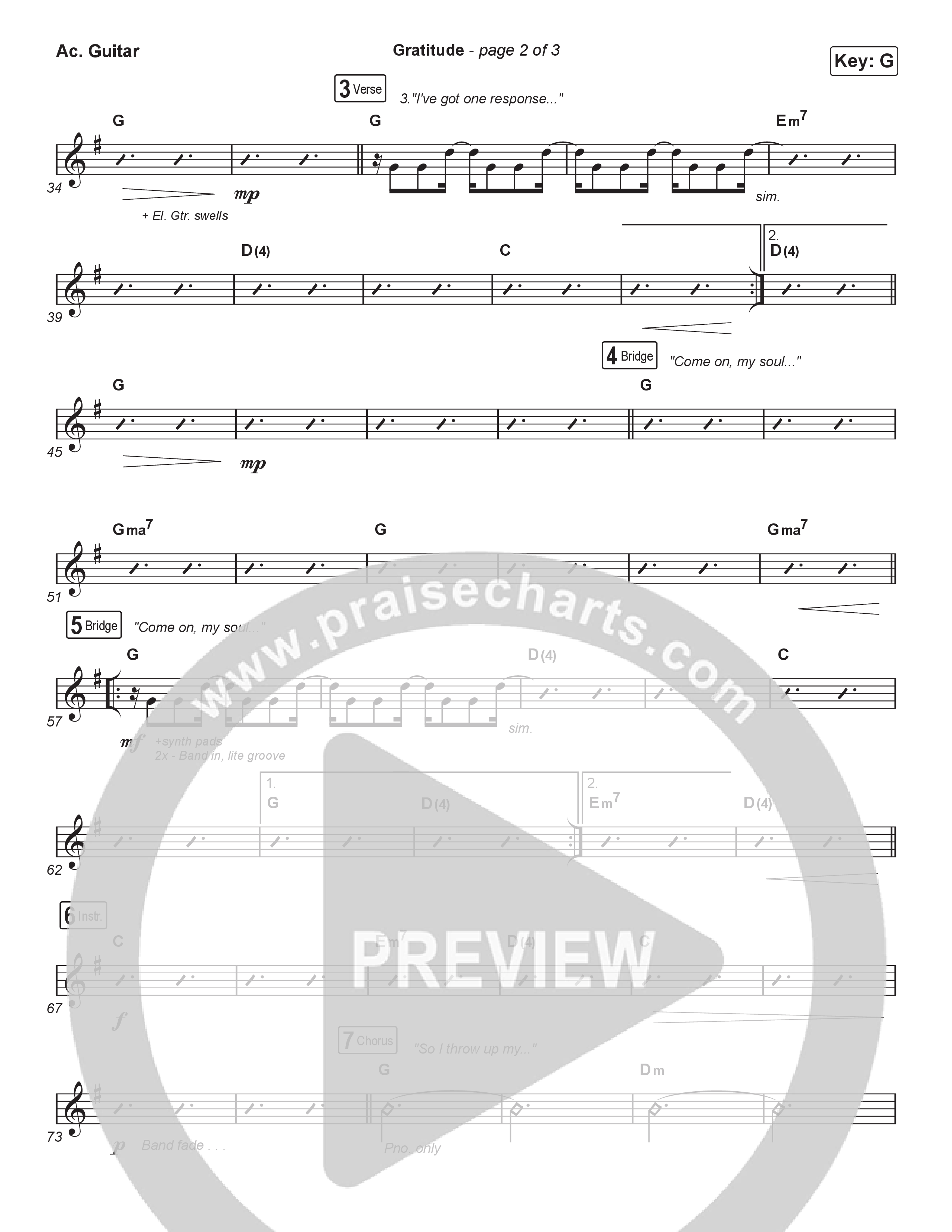 Gratitude (Worship Choir/SAB) Acoustic Guitar (Brandon Lake / Arr. Luke Gambill)