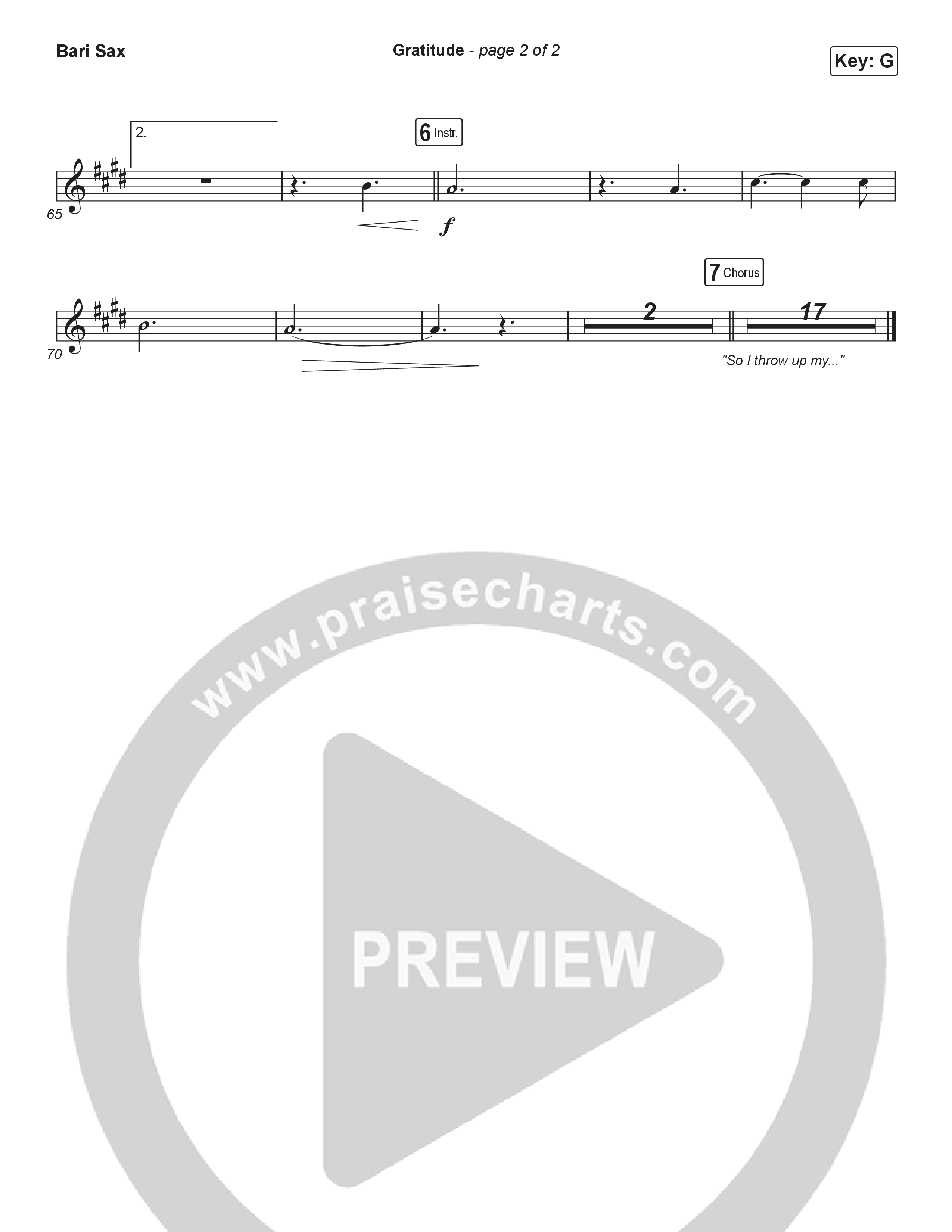 Gratitude (Worship Choir/SAB) Bari Sax (Brandon Lake / Arr. Luke Gambill)