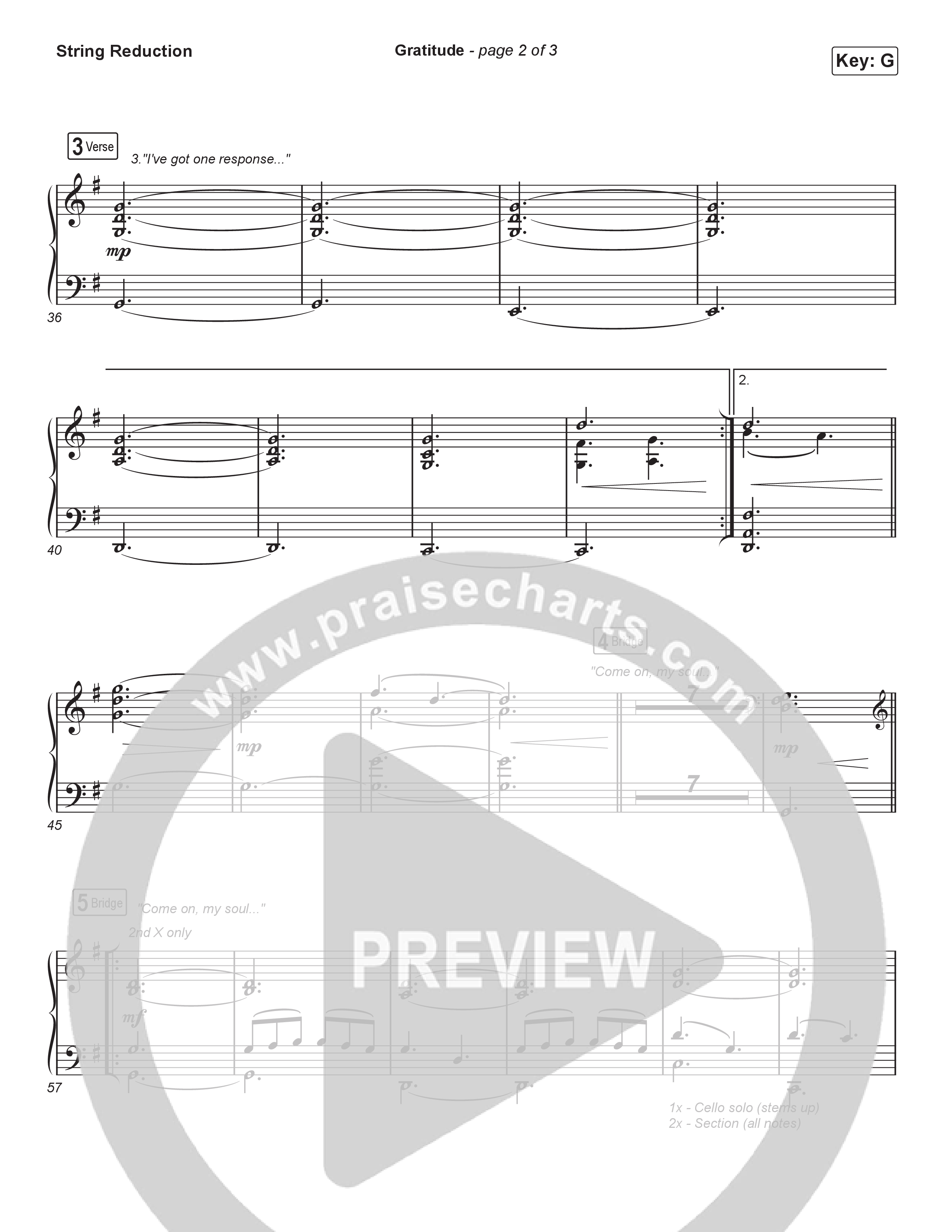 Gratitude (Unison/2-Part) String Reduction (Brandon Lake / Arr. Luke Gambill)