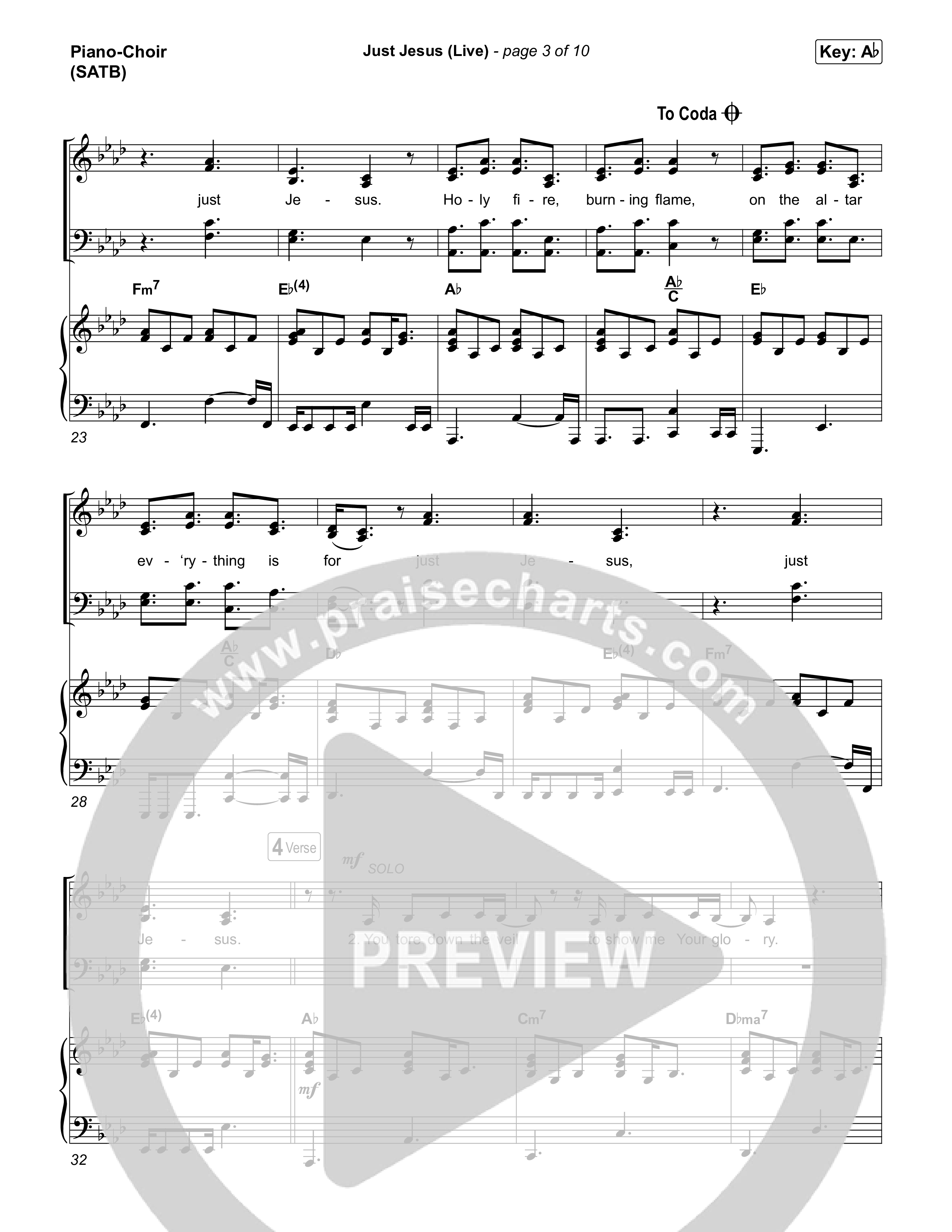 Just Jesus (Live) Piano/Vocal Pack (David Leonard)