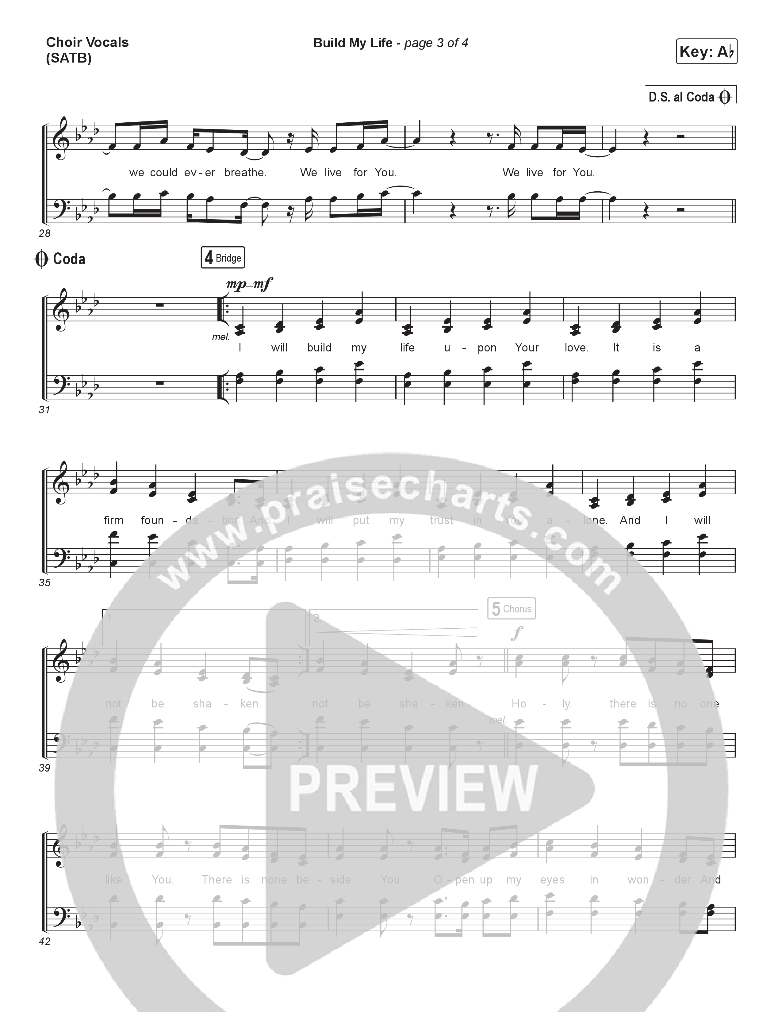 Build My Life (Choral Anthem SATB) Choir Sheet (SATB) (Pat Barrett / Arr. Luke Gambill)