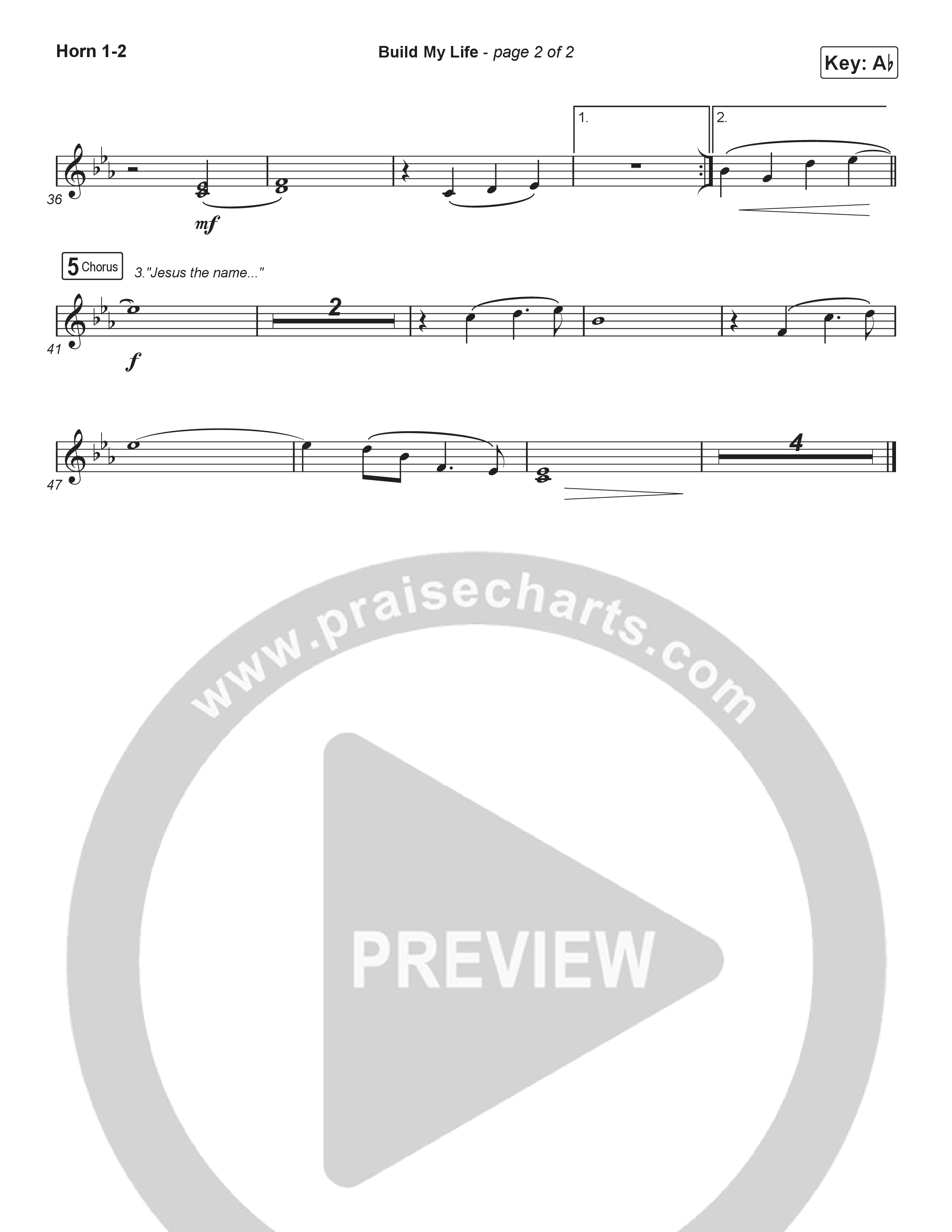 Build My Life (Choral Anthem SATB) French Horn 1,2 (Pat Barrett / Arr. Luke Gambill)