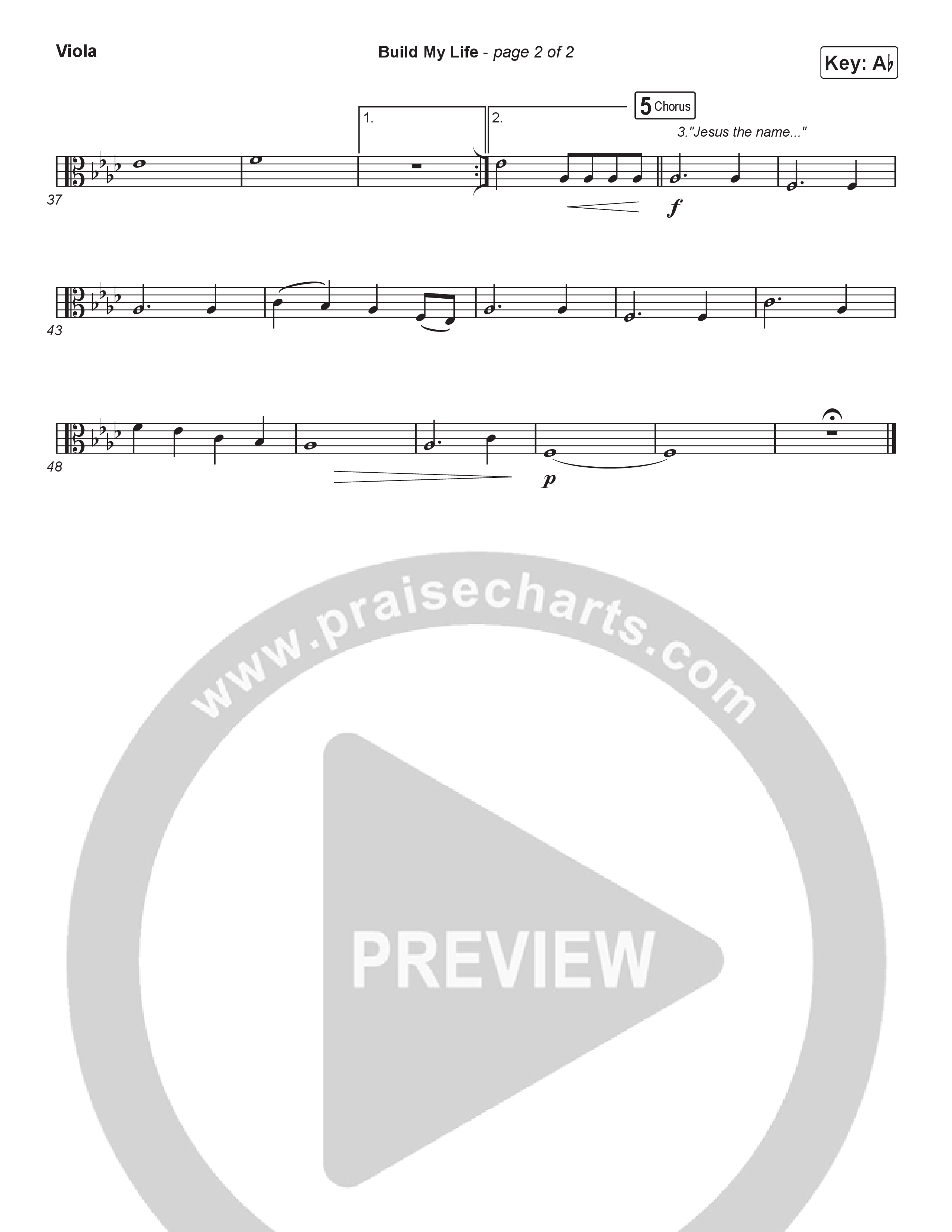 Build My Life (Choral Anthem SATB) Viola (Pat Barrett / Arr. Luke Gambill)