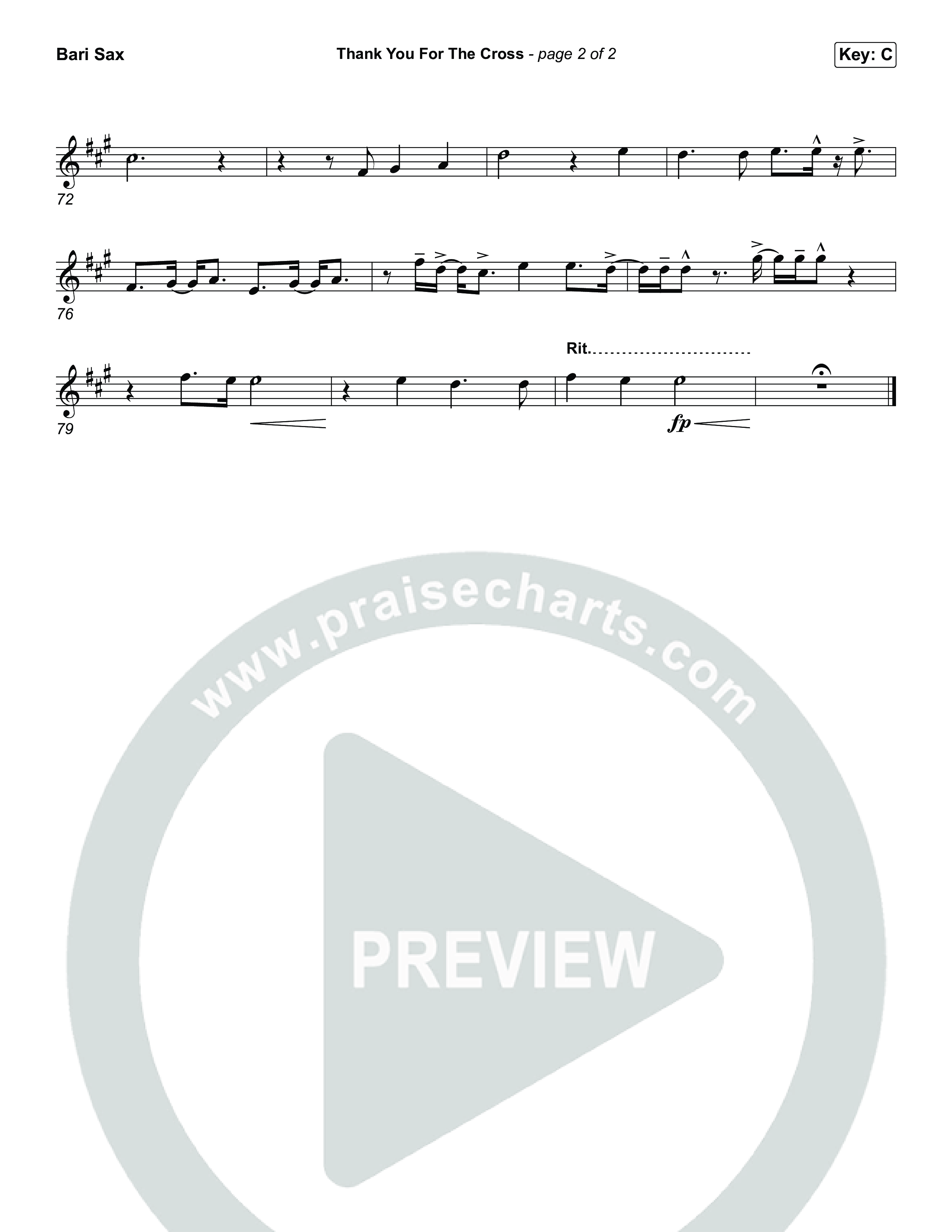 Thank You For The Cross Bari Sax (Tauren Wells)