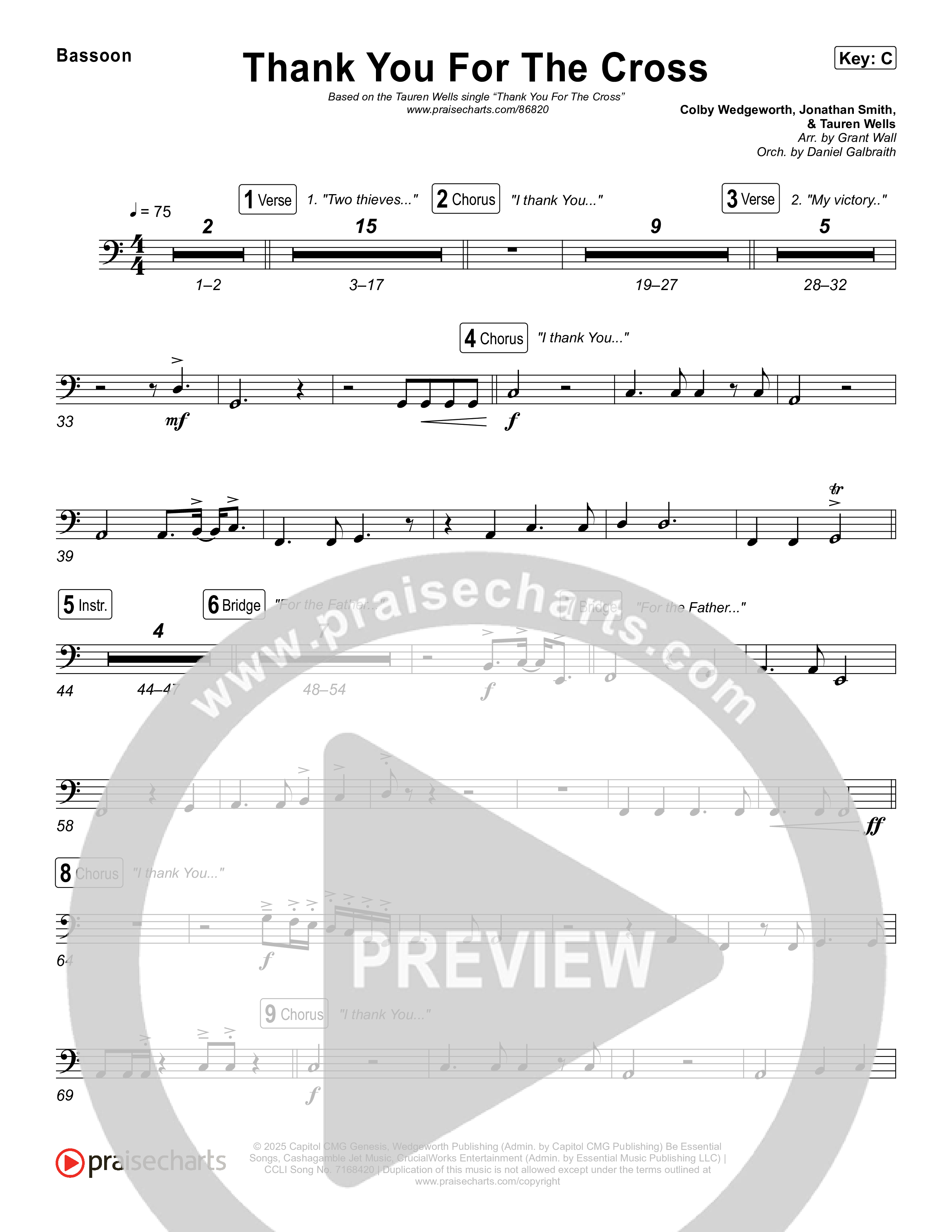 Thank You For The Cross Bassoon (Tauren Wells)