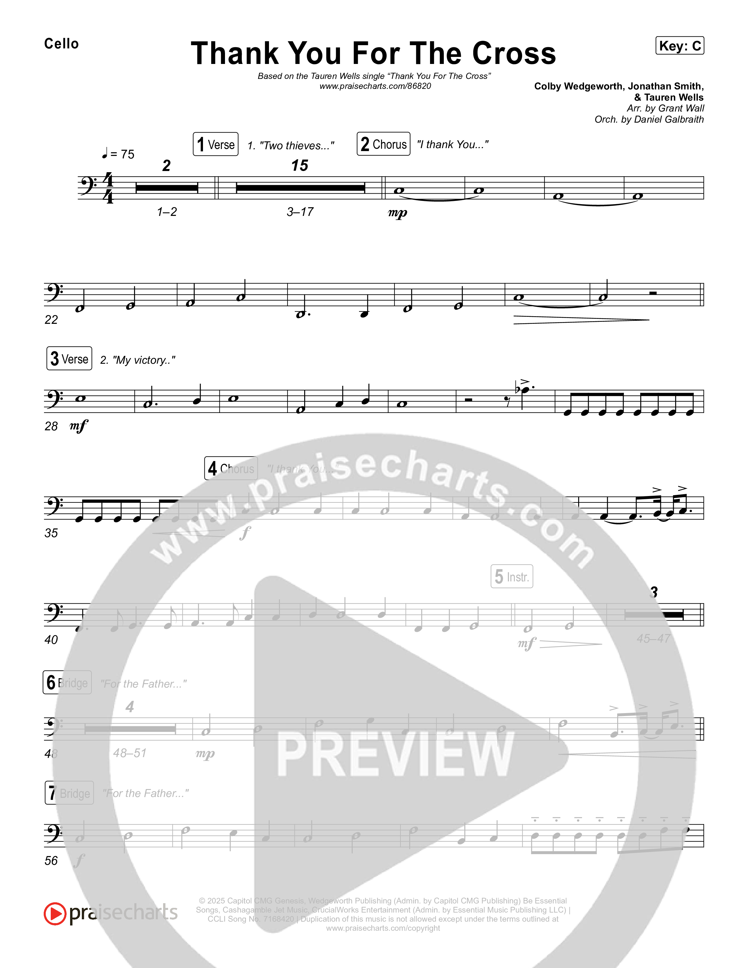 Thank You For The Cross Cello (Tauren Wells)