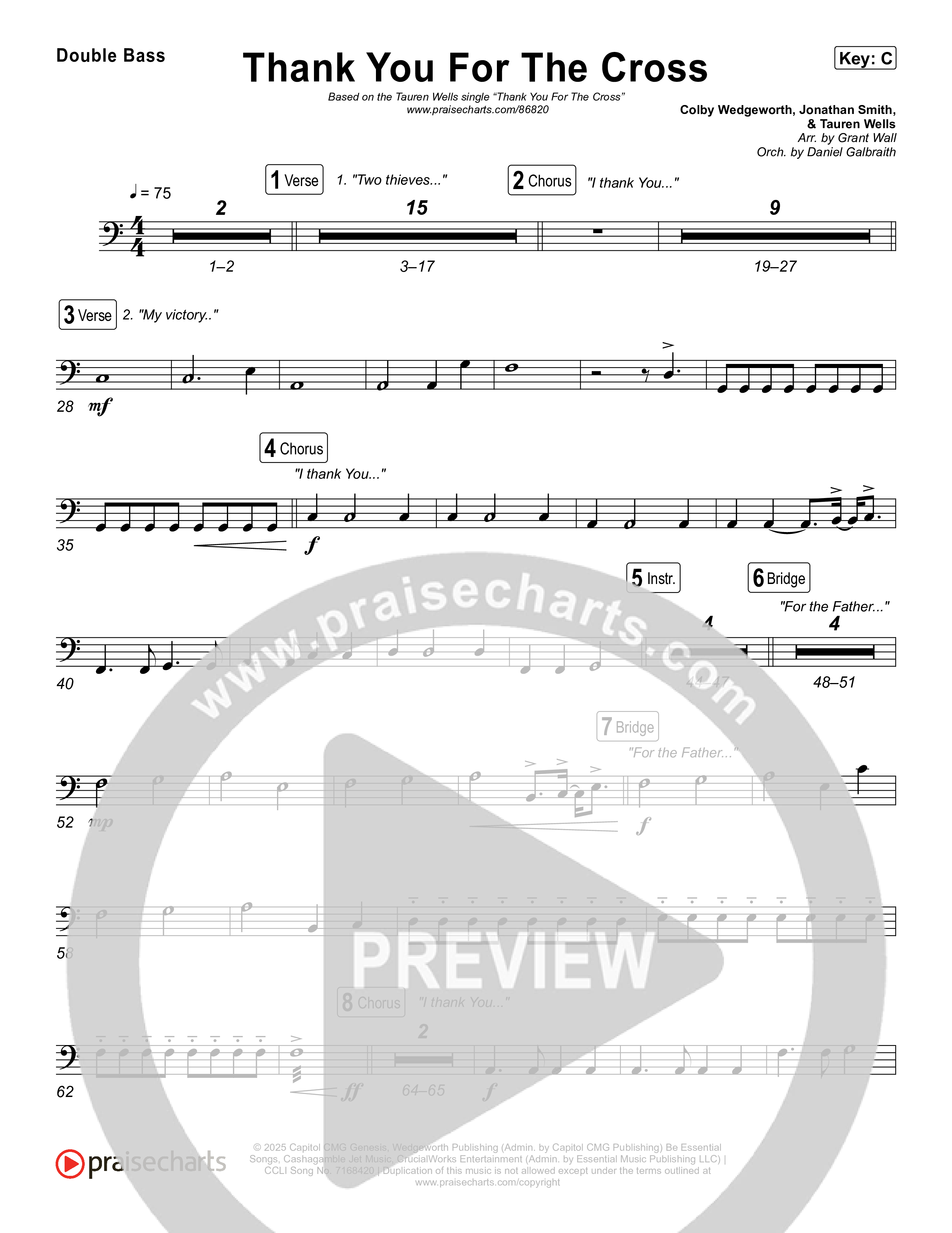 Thank You For The Cross String Bass (Tauren Wells)