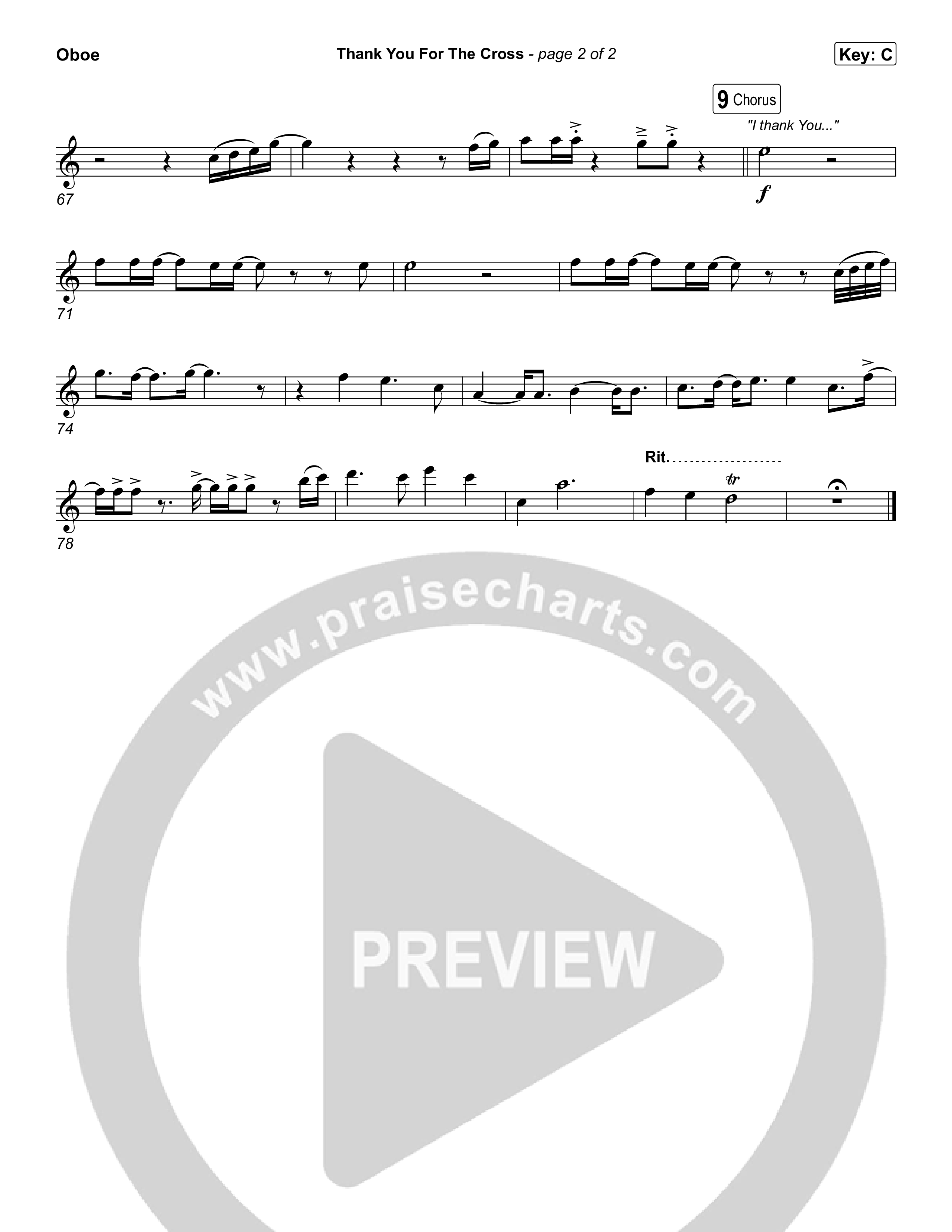 Thank You For The Cross Oboe (Tauren Wells)