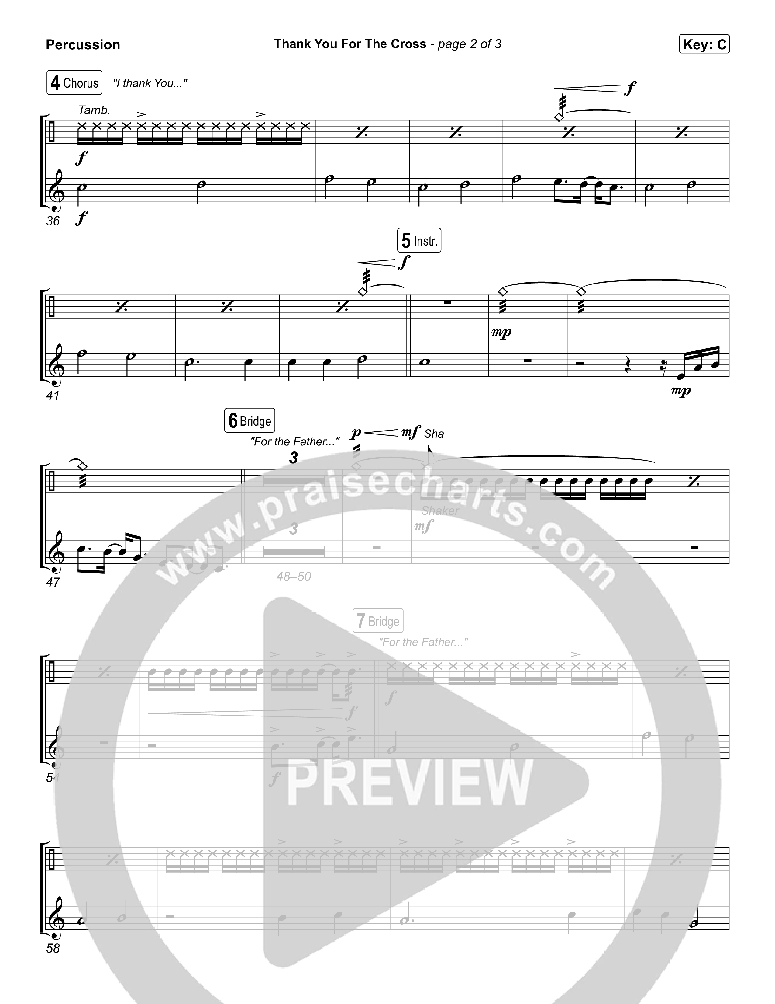 Thank You For The Cross Percussion (Tauren Wells)