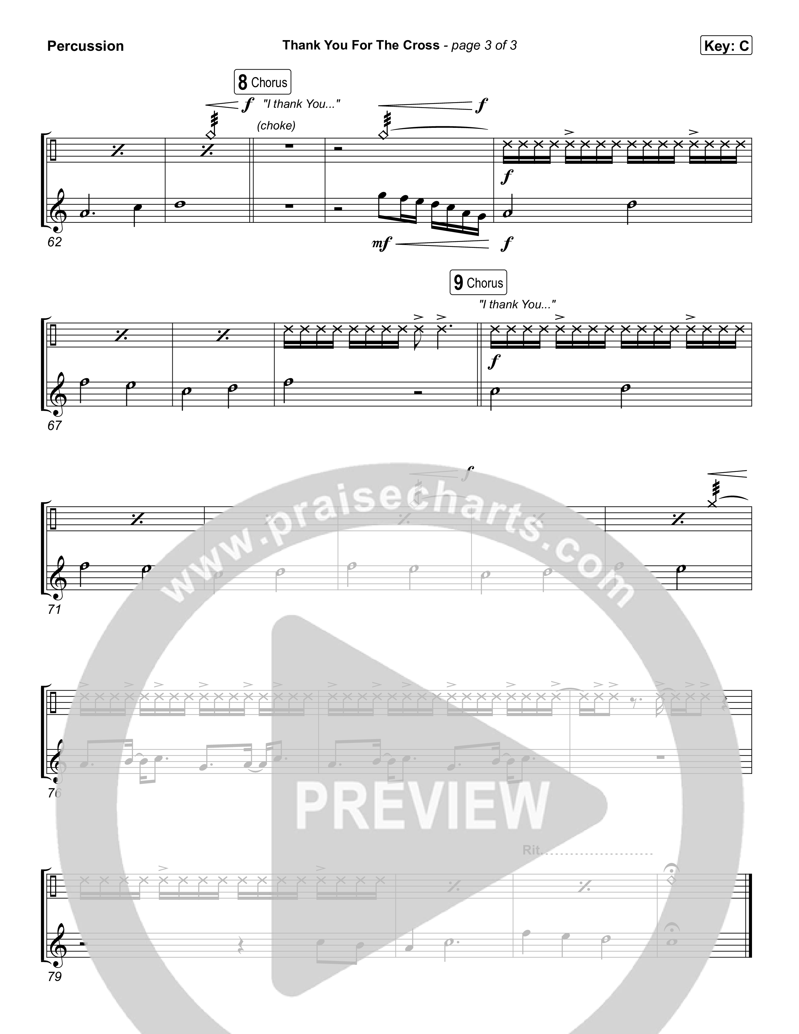 Thank You For The Cross Percussion (Tauren Wells)