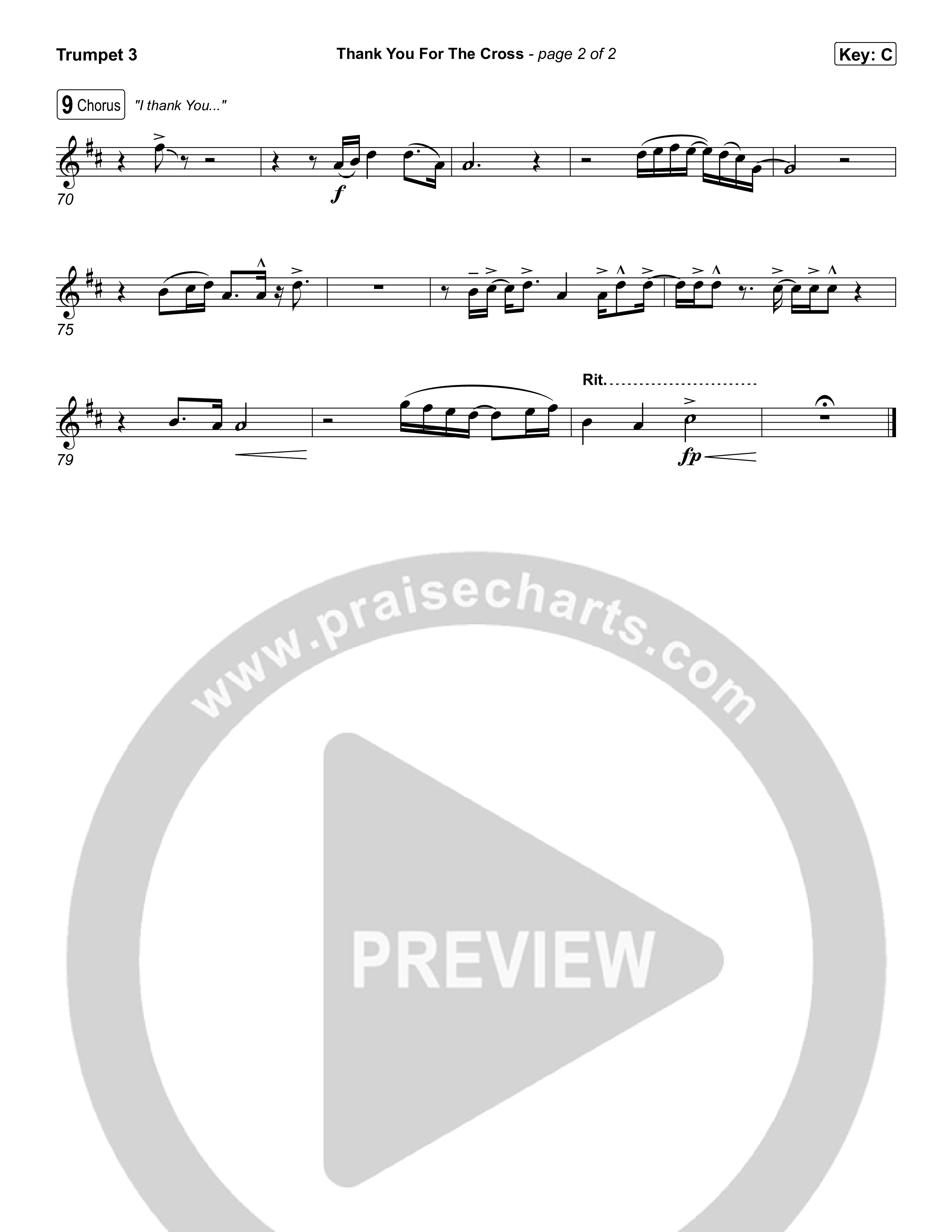 Thank You For The Cross Trumpet 3 (Tauren Wells)