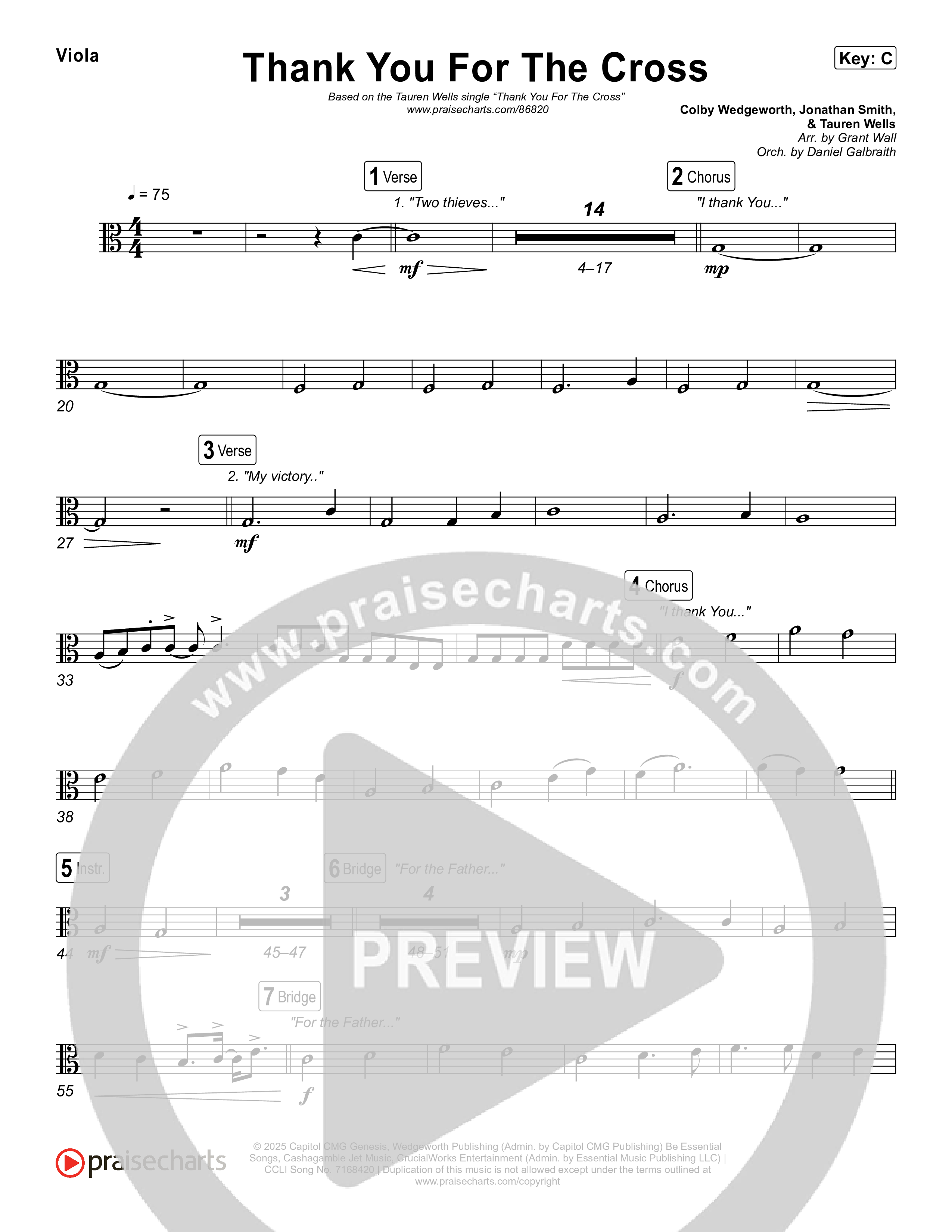 Thank You For The Cross String Pack (Tauren Wells)