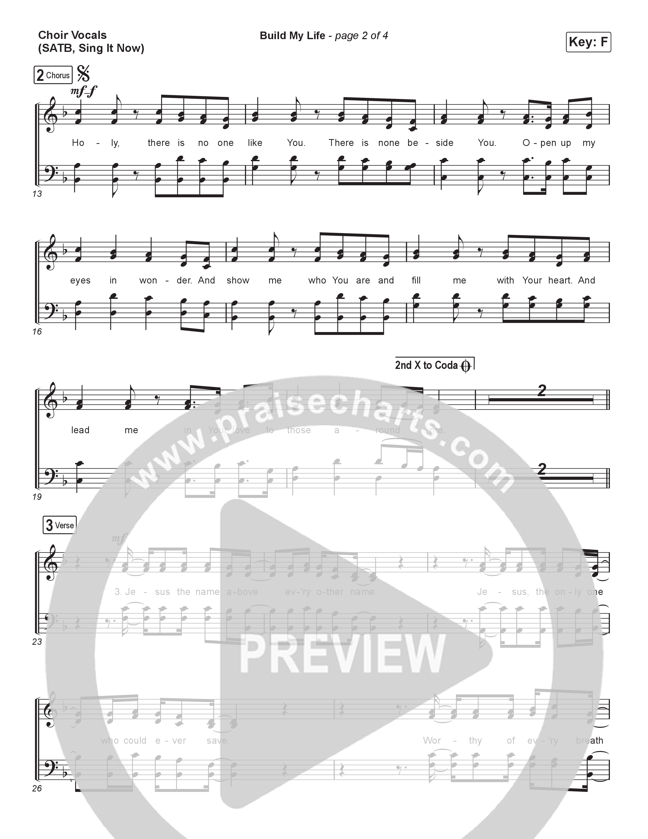 Build My Life (Sing It Now) Choir Sheet (SATB) (Pat Barrett / Arr. Luke Gambill)
