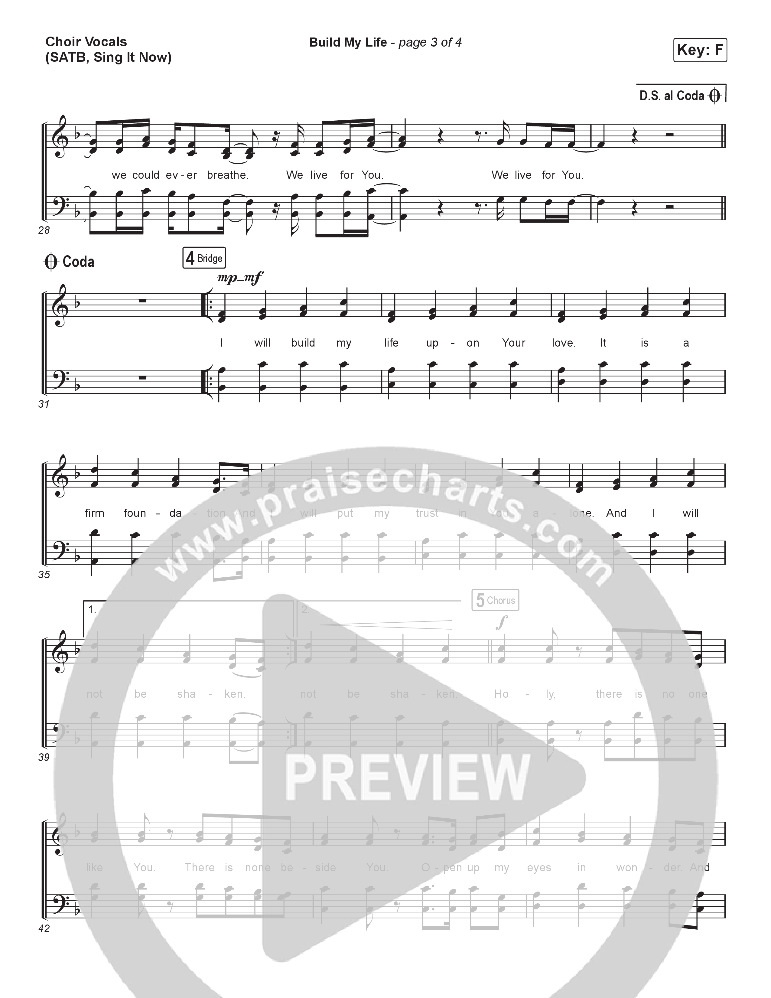 Build My Life (Sing It Now) Choir Sheet (SATB) (Pat Barrett / Arr. Luke Gambill)