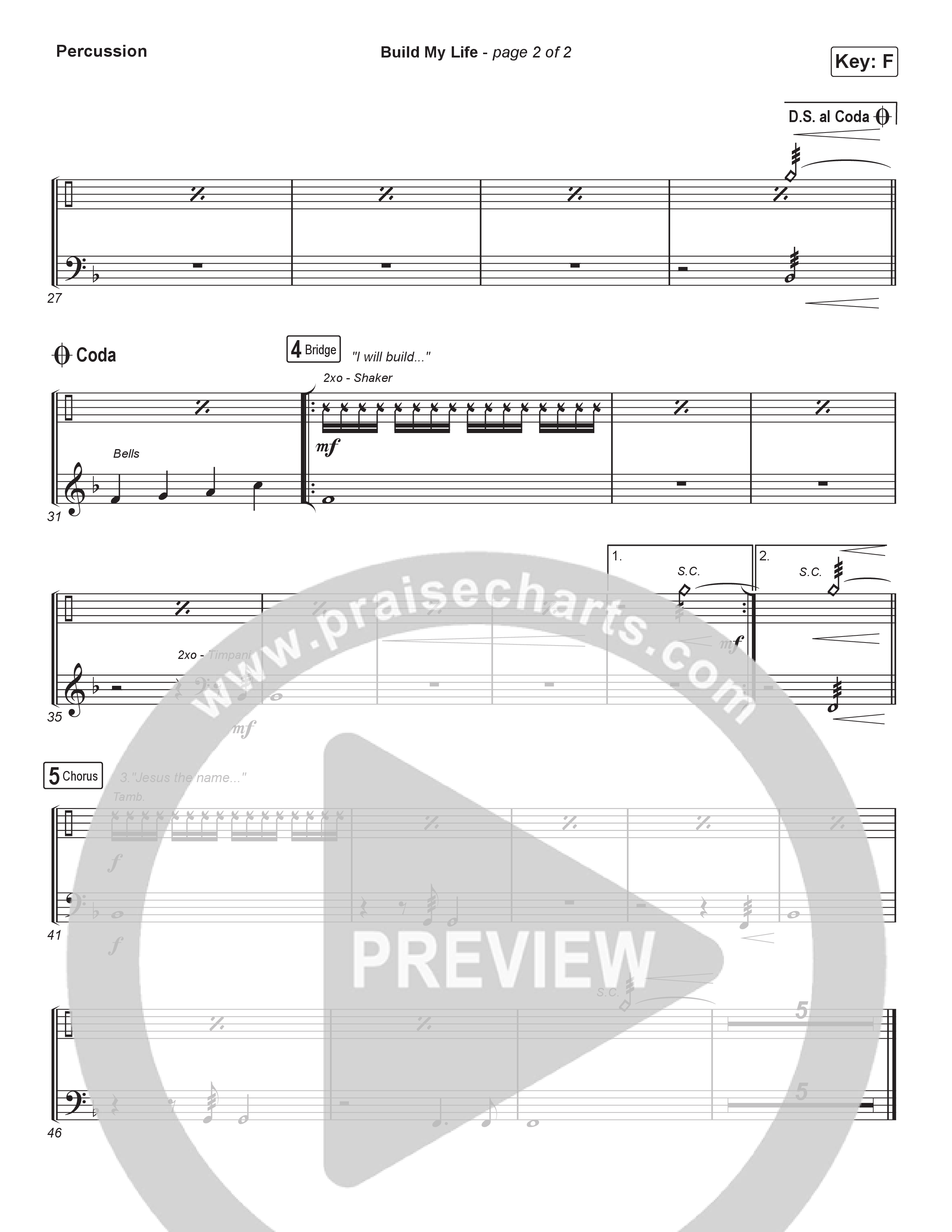 Build My Life (Sing It Now) Percussion (Pat Barrett / Arr. Luke Gambill)