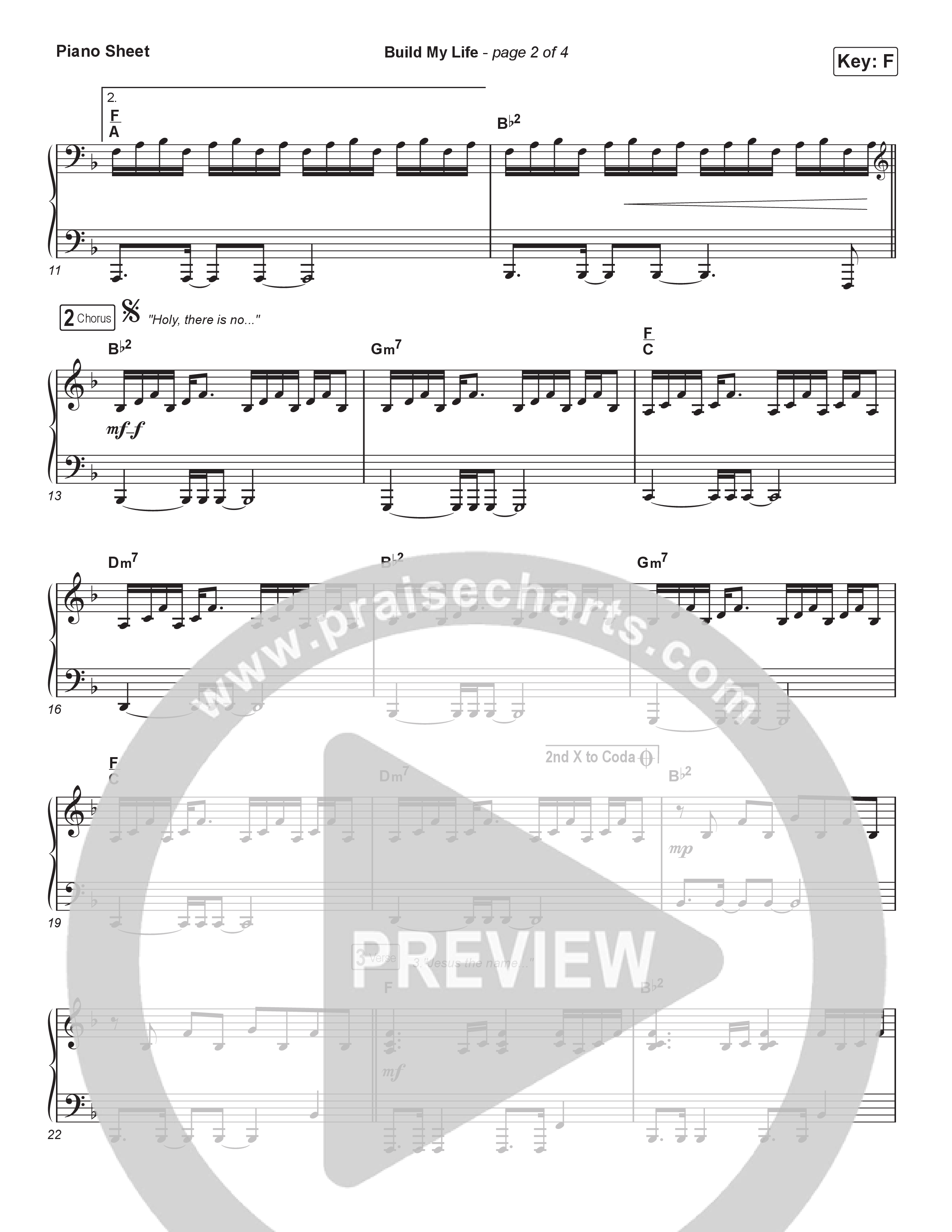 Build My Life (Sing It Now) Piano Sheet (Pat Barrett / Arr. Luke Gambill)