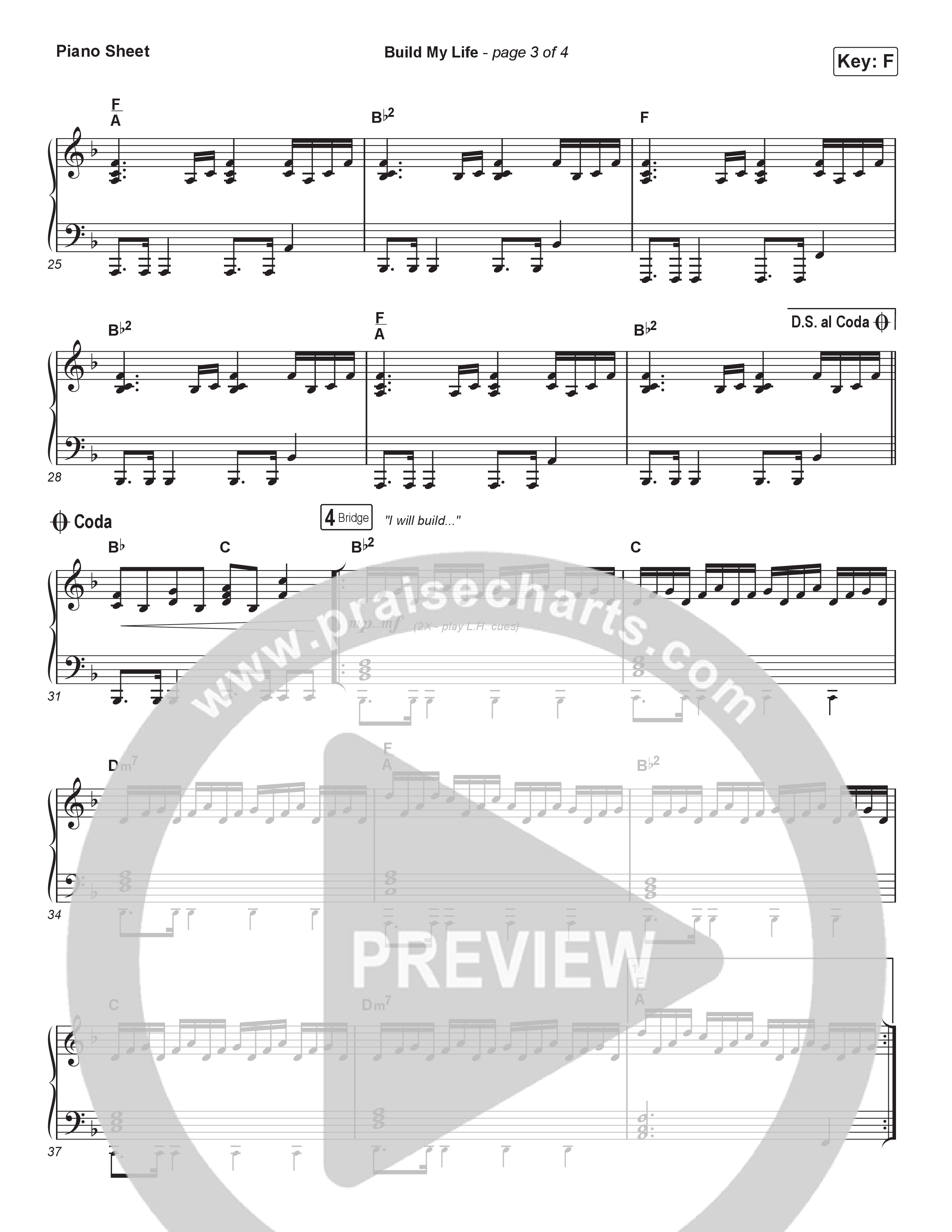 Build My Life (Sing It Now) Piano Sheet (Pat Barrett / Arr. Luke Gambill)