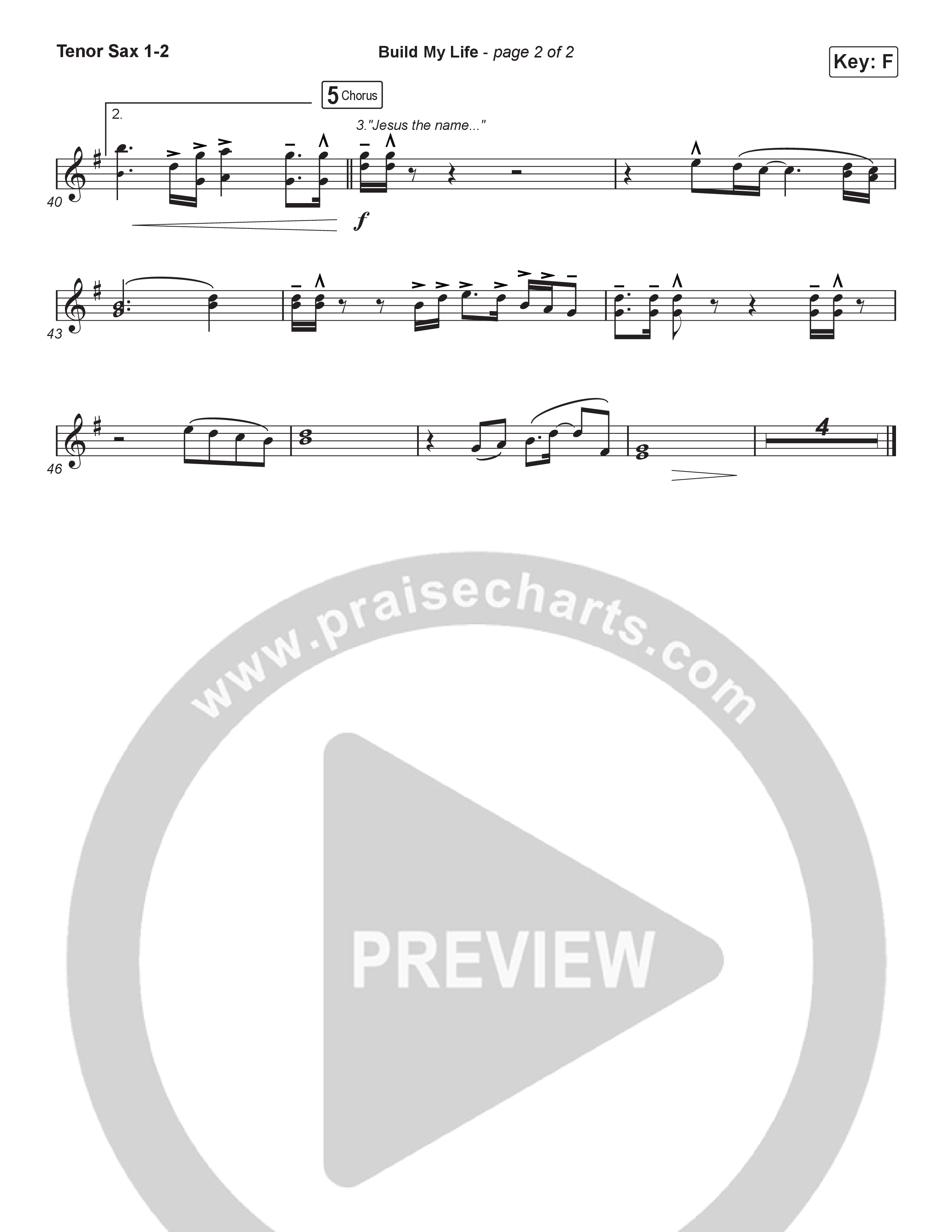 Build My Life (Sing It Now) Tenor Sax 1/2 (Pat Barrett / Arr. Luke Gambill)