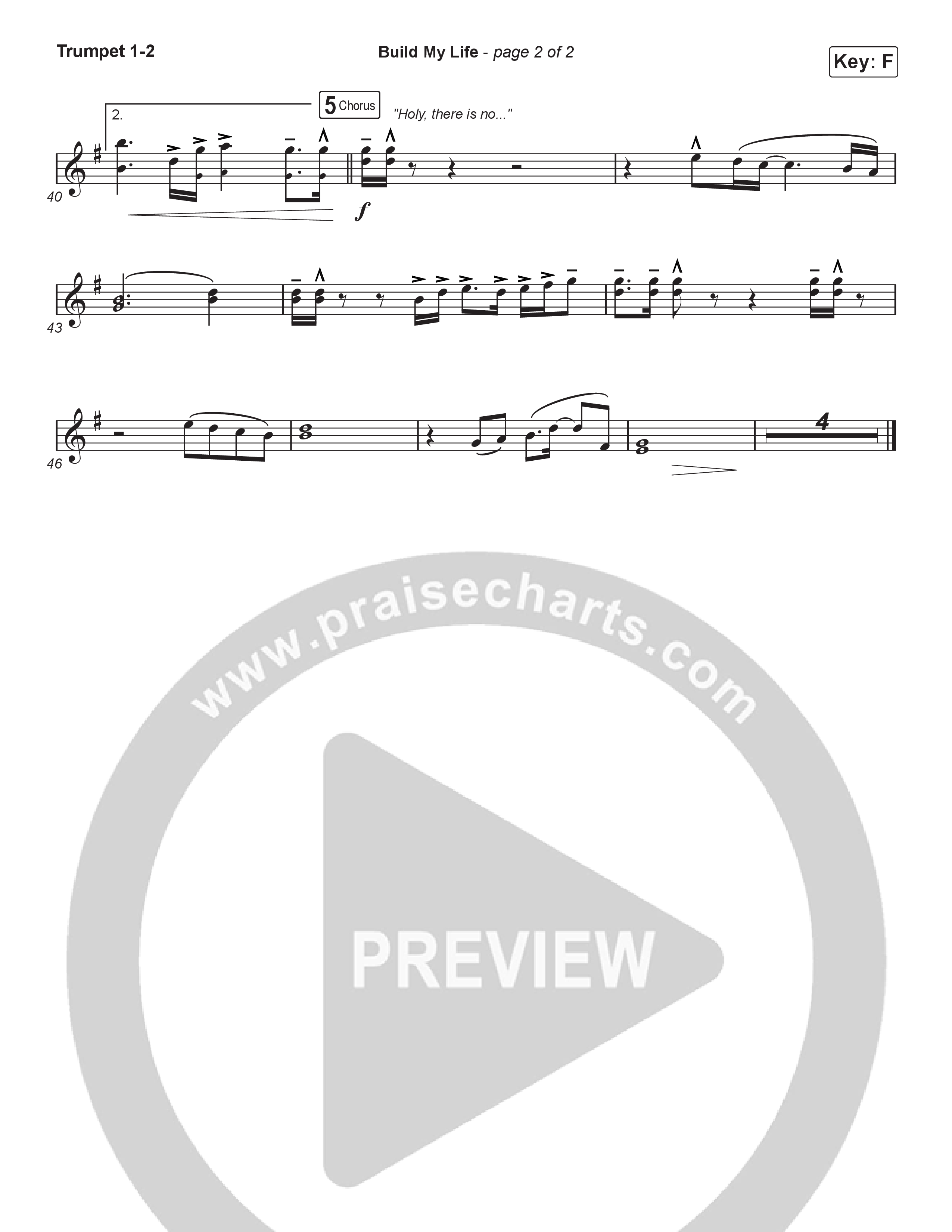 Build My Life (Sing It Now) Trumpet 1,2 (Pat Barrett / Arr. Luke Gambill)