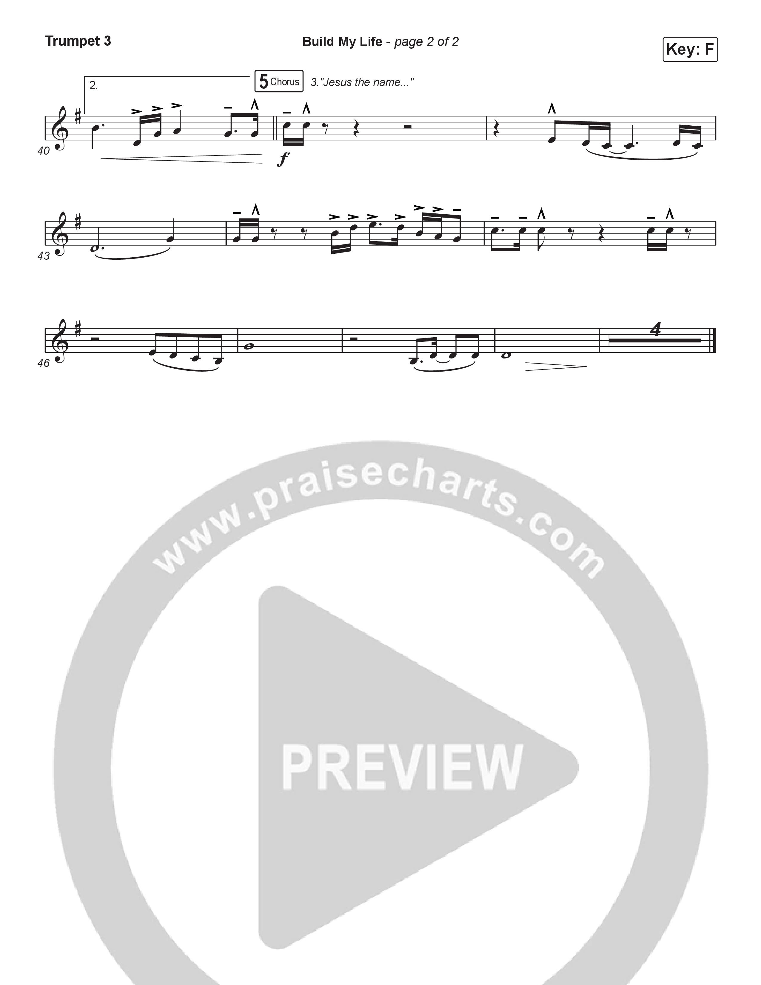 Build My Life (Sing It Now) Trumpet 3 (Pat Barrett / Arr. Luke Gambill)