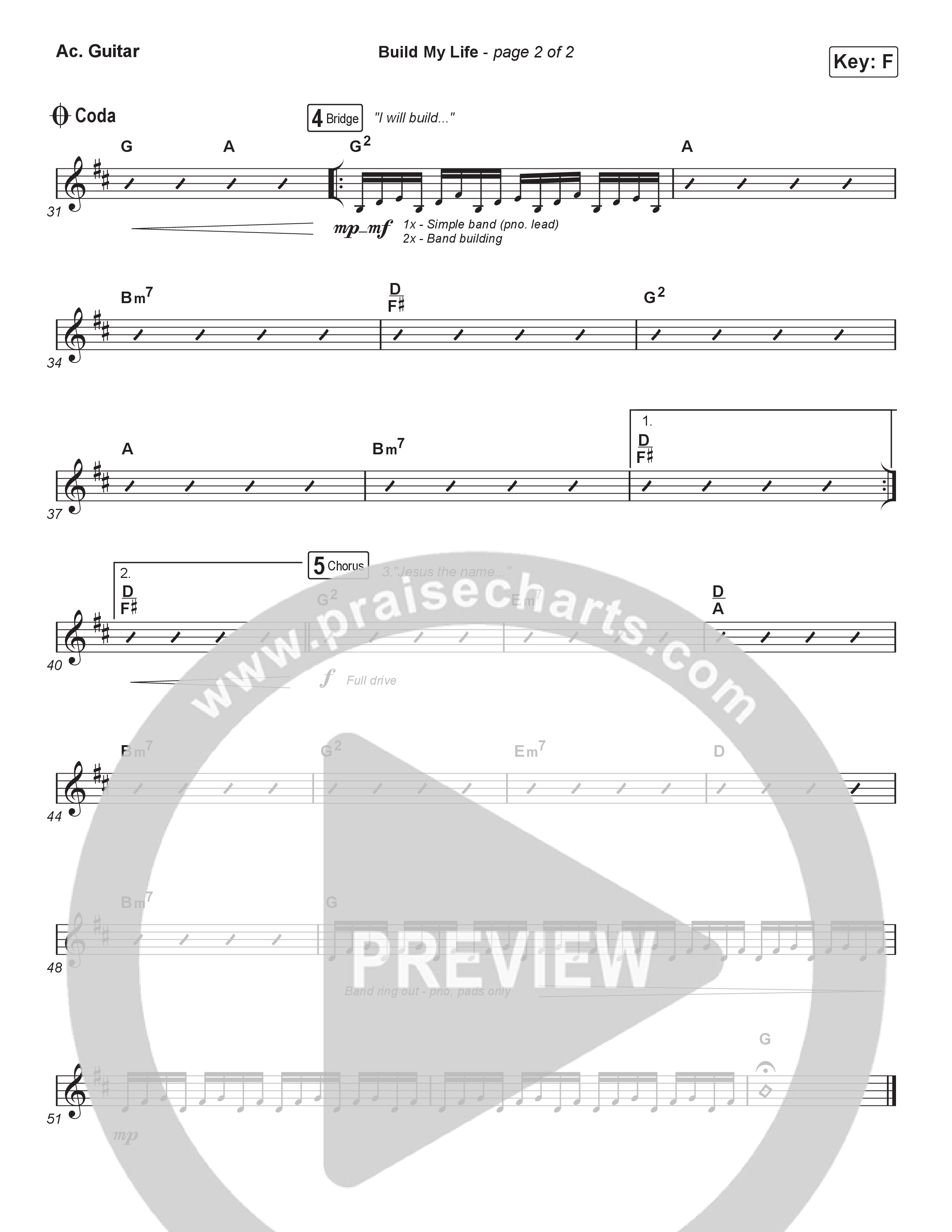 Build My Life (Unison/2-Part) Acoustic Guitar (Pat Barrett / Arr. Luke Gambill)