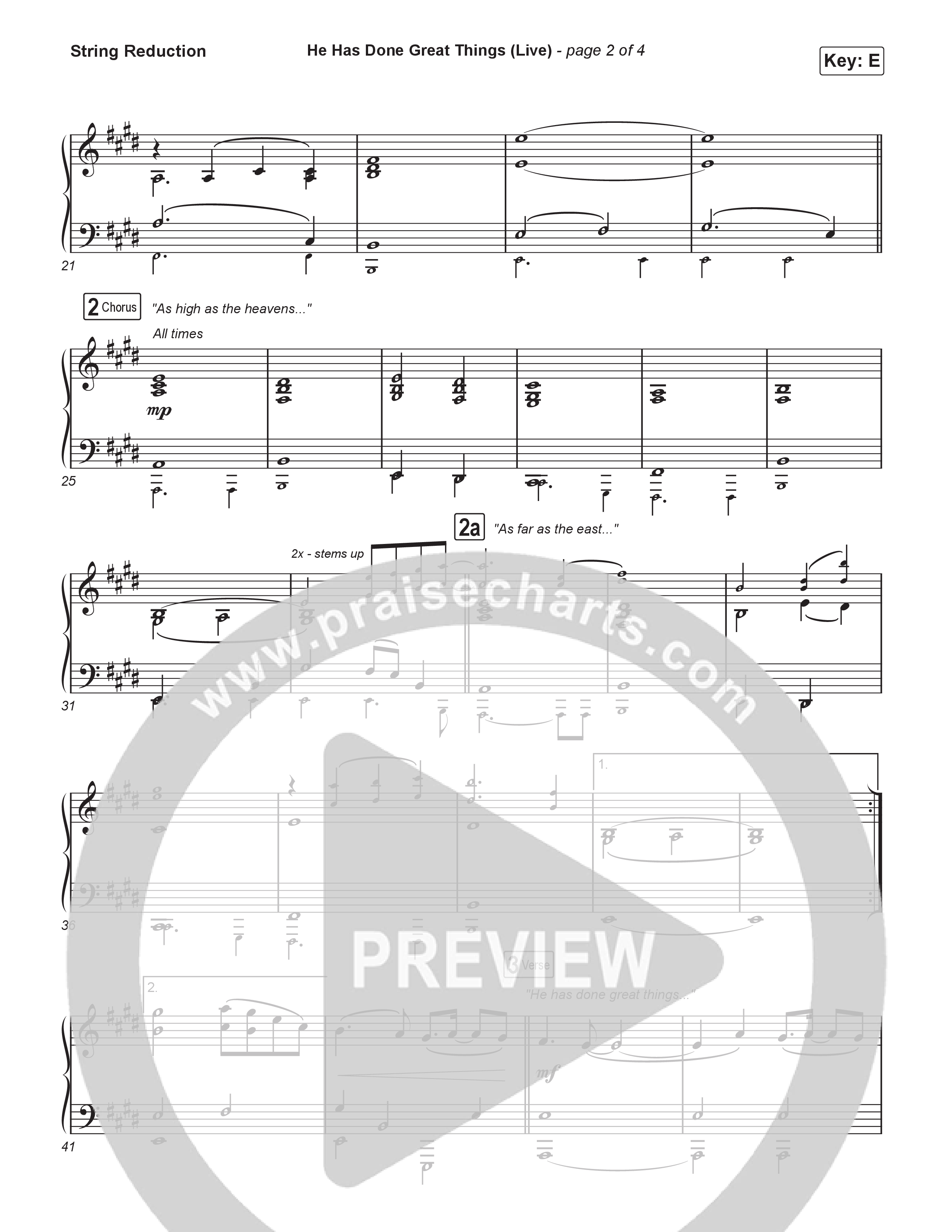 He Has Done Great Things (Choral Anthem SATB) String Reduction (Bethel Music / Brian Johnson / Arr. Luke Gambill)