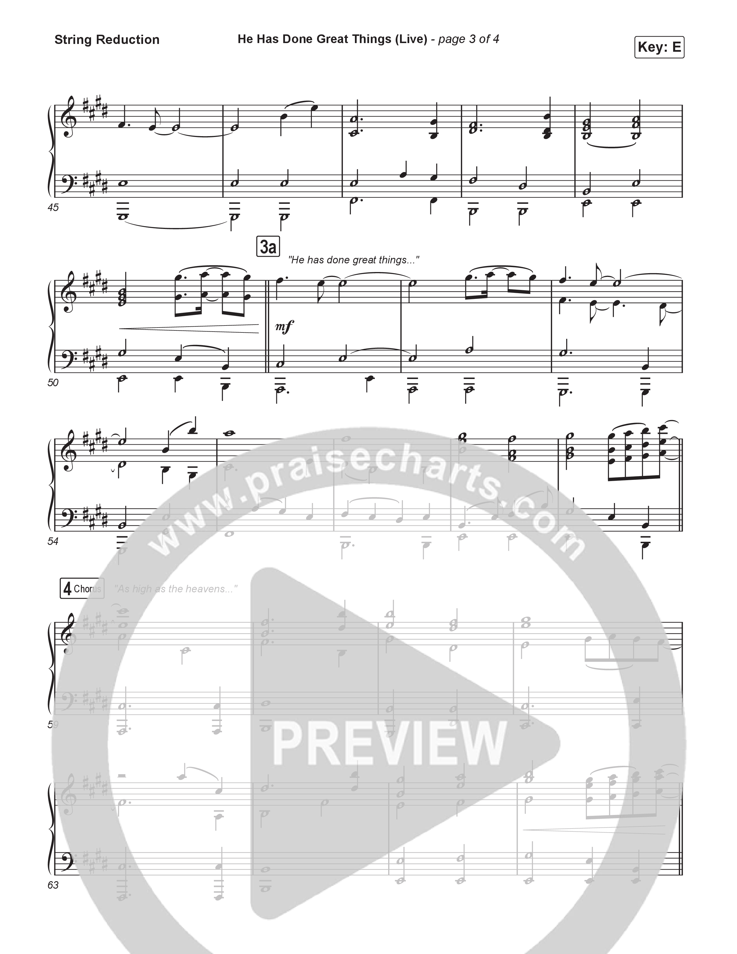 He Has Done Great Things (Choral Anthem SATB) String Reduction (Bethel Music / Brian Johnson / Arr. Luke Gambill)