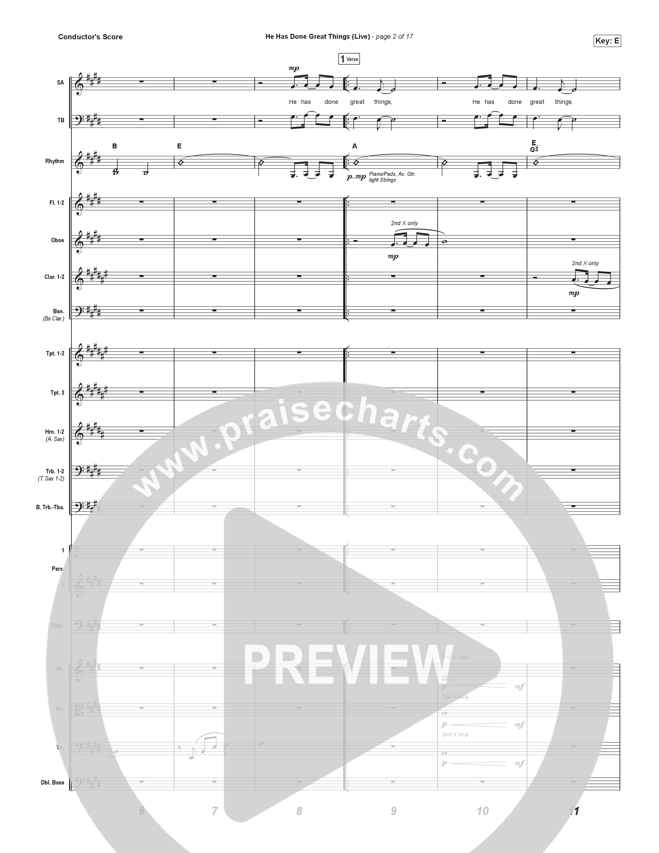 He Has Done Great Things (Sing It Now) Conductor's Score (Bethel Music / Brian Johnson / Arr. Luke Gambill)