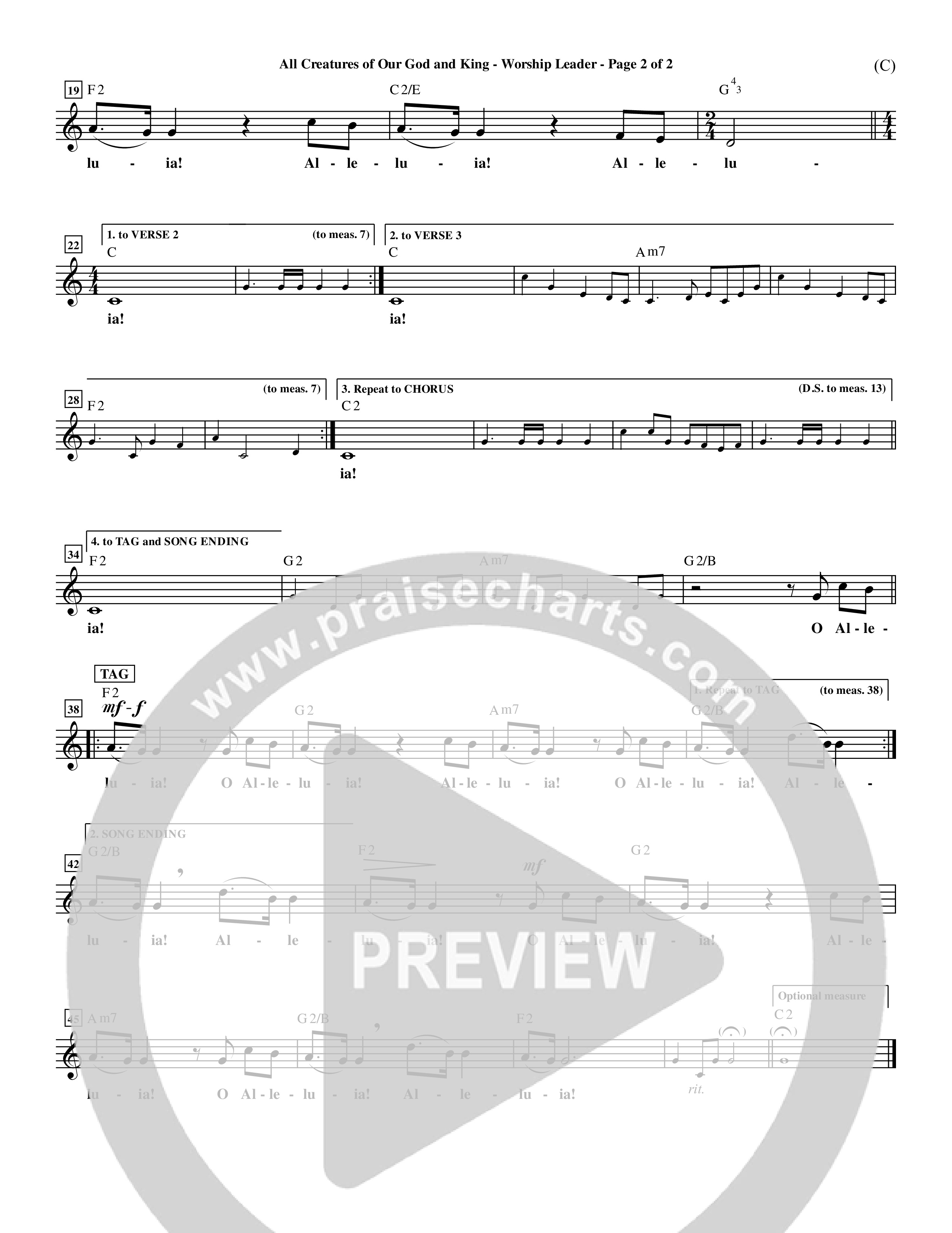 All Creatures Of Our God and King (Crowder) (Choral Anthem SATB) Rhythm Pack (Word Music Choral / Arr. David Crowder)