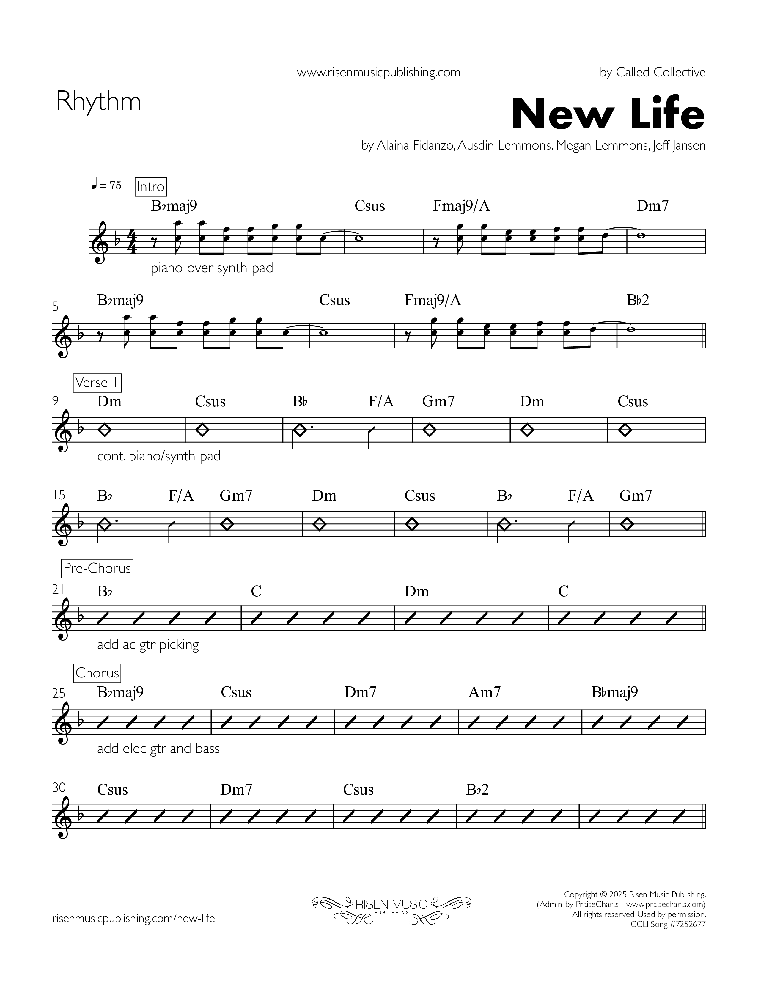 New Life Rhythm Chart (Called Collective)