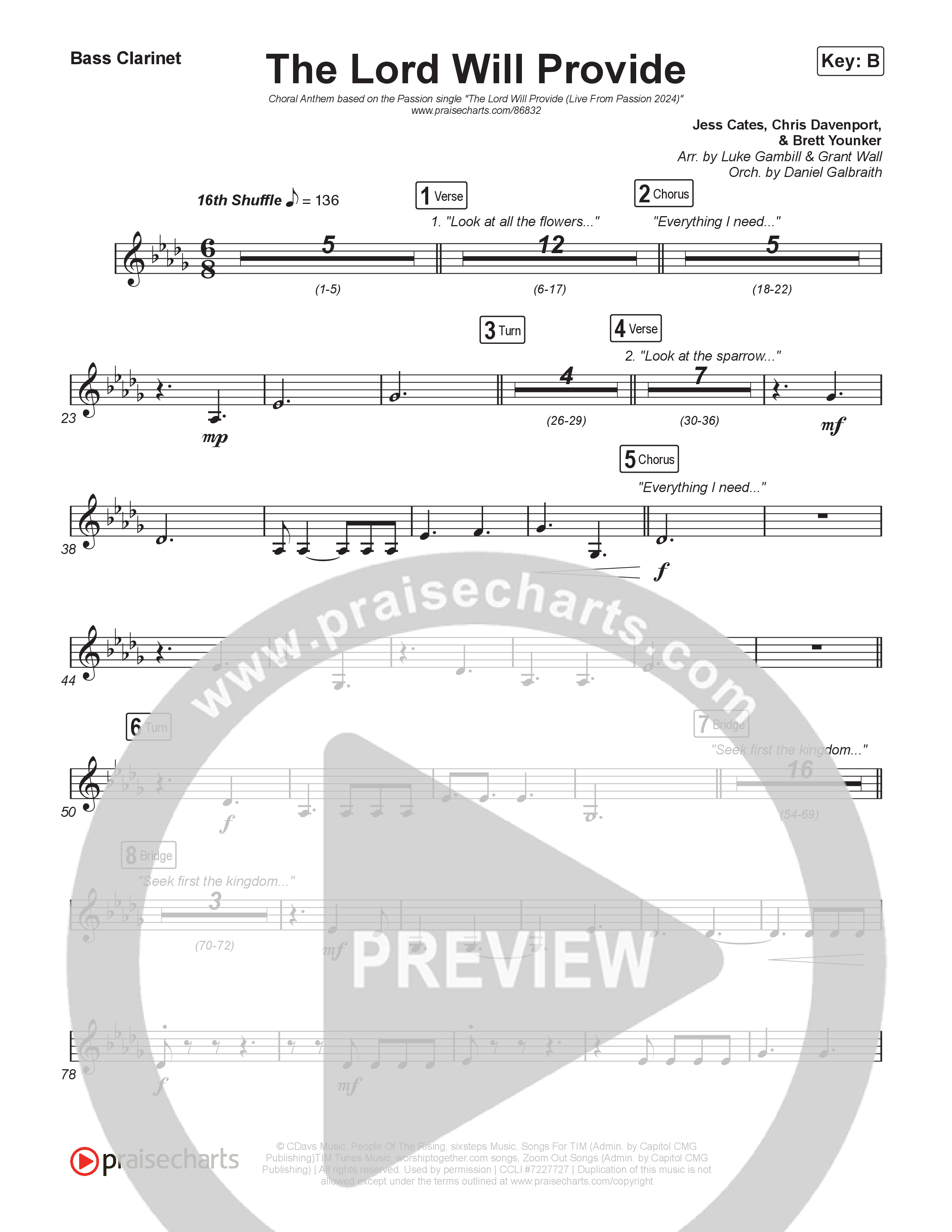 The Lord Will Provide (Choral Anthem SATB) Clarinet 1,2 (Passion / Landon Wolfe / Arr. Luke Gambill)